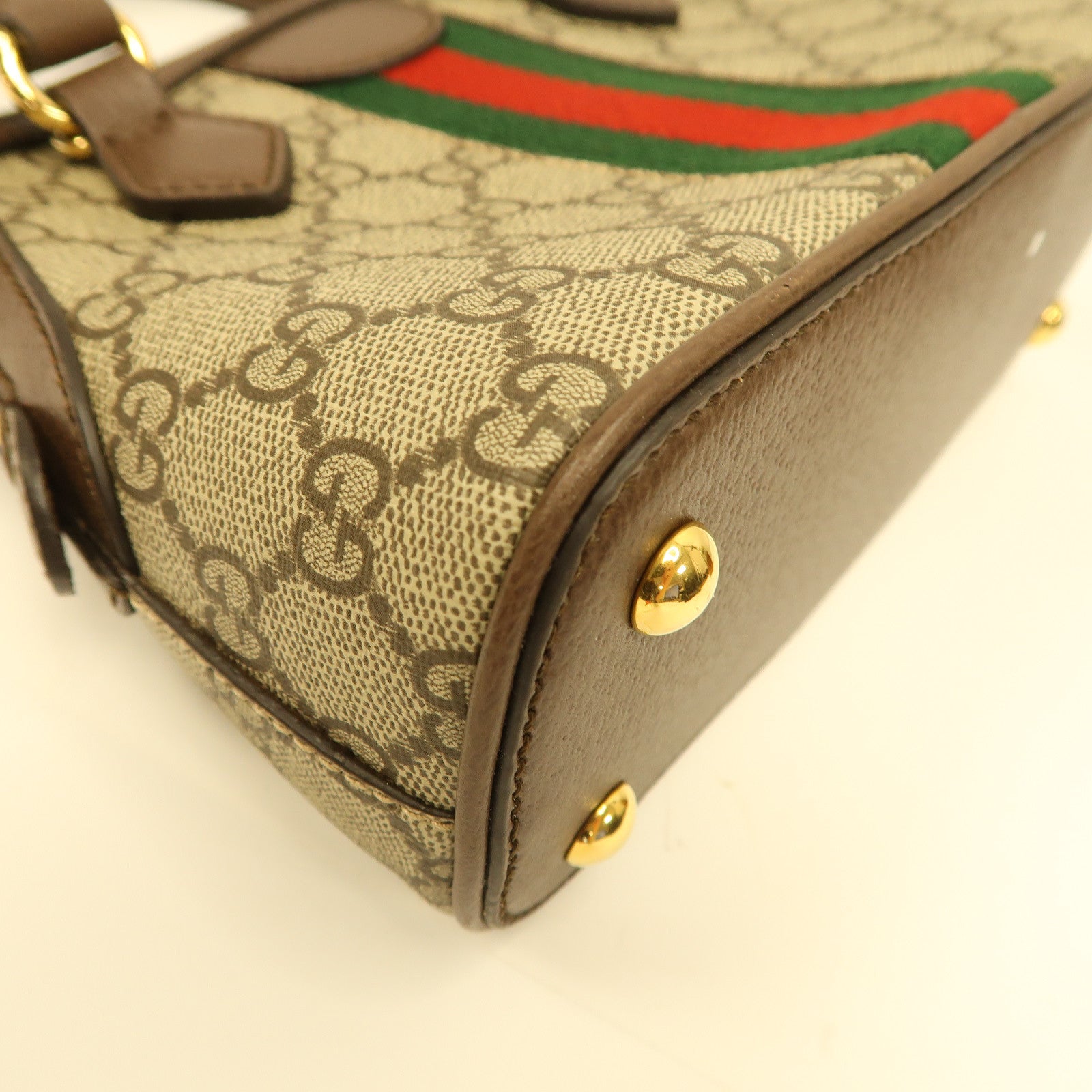 GUCCI 【激減優惠】塗層帆布Ophidia GG金扣手挽肩背兩用袋啡色