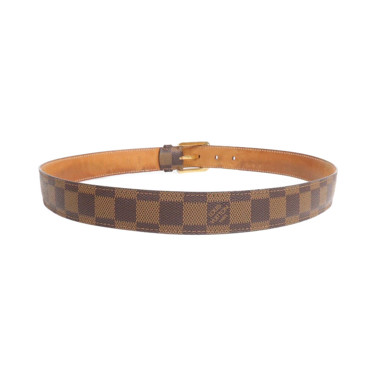 LOUIS VUITTON 【激減優惠】Damier Ceinture Ellipse金扣皮帶