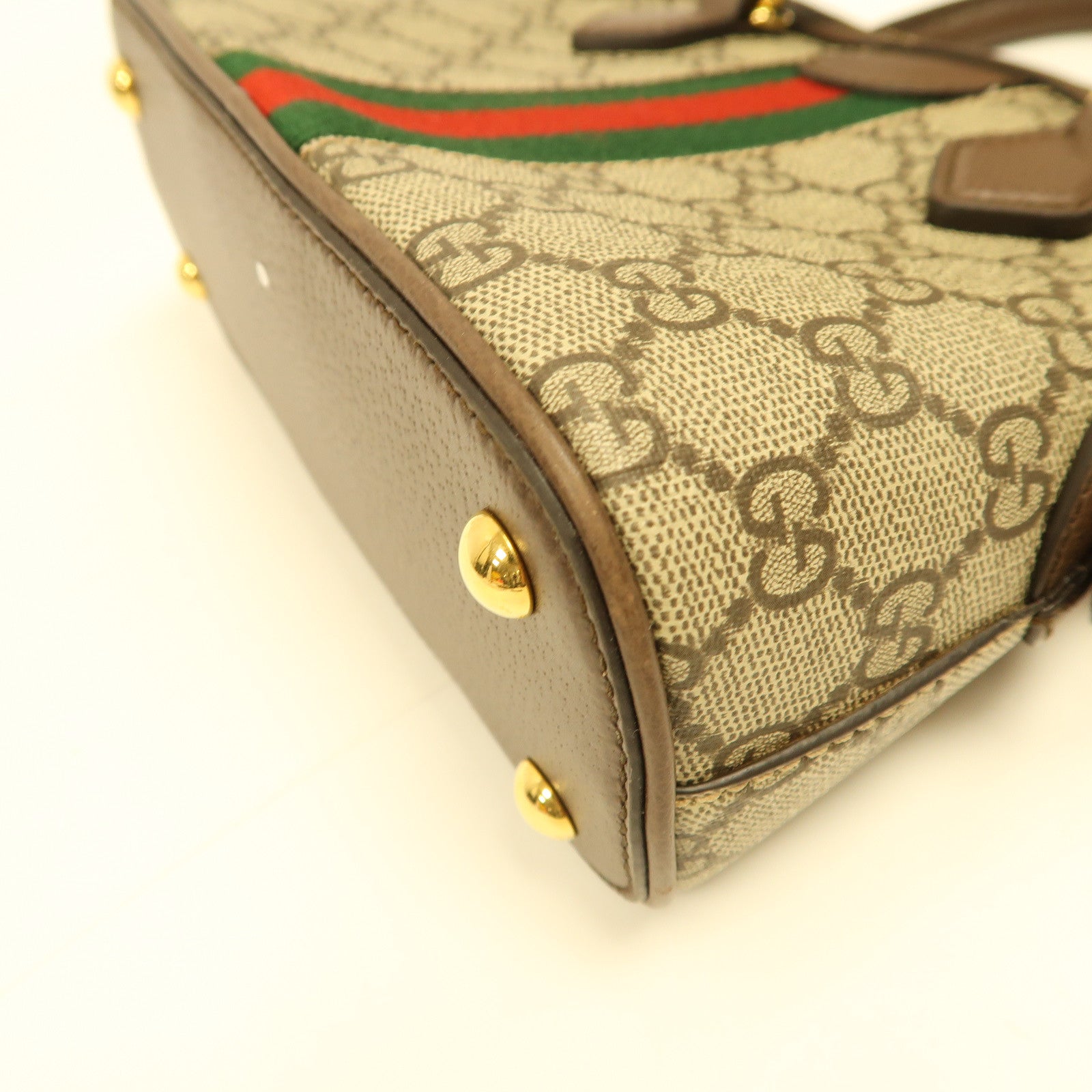 GUCCI 【激減優惠】塗層帆布Ophidia GG金扣手挽肩背兩用袋啡色