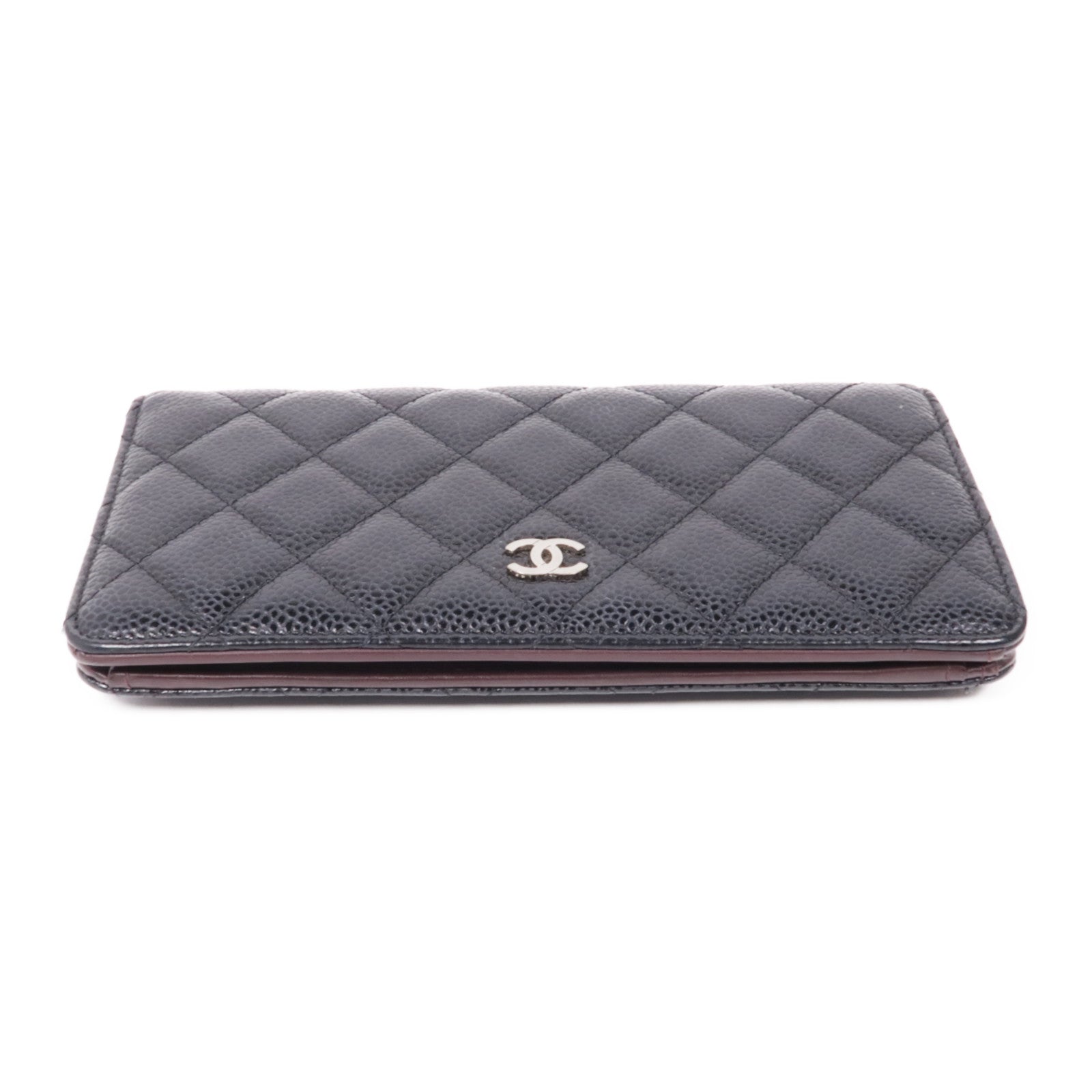 CHANEL 牛皮皮革Long Wallet銀扣長錢包