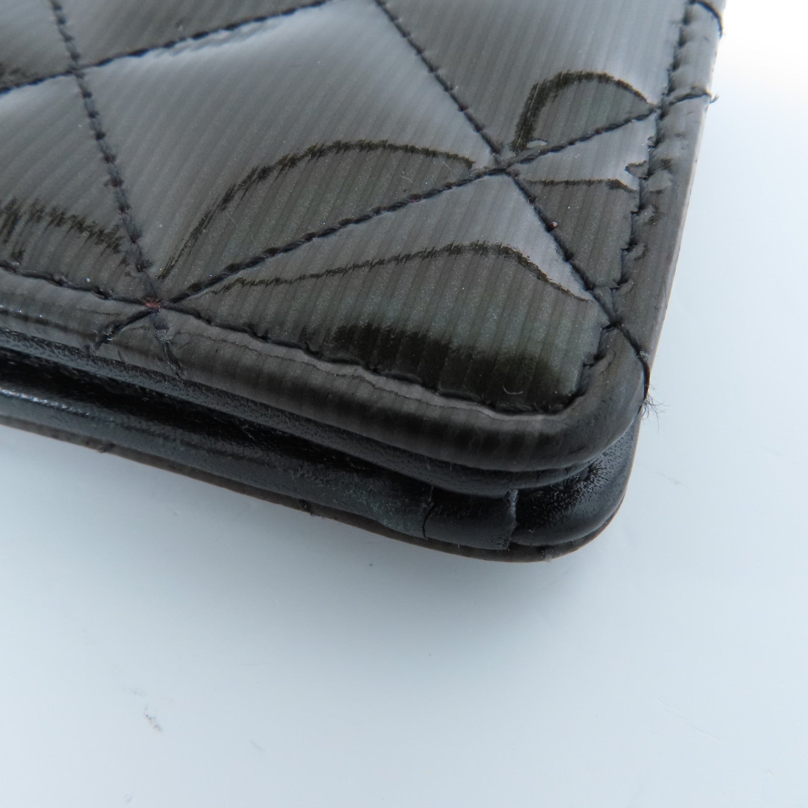 CHANEL 漆皮皮革Long Wallet銀扣長錢包