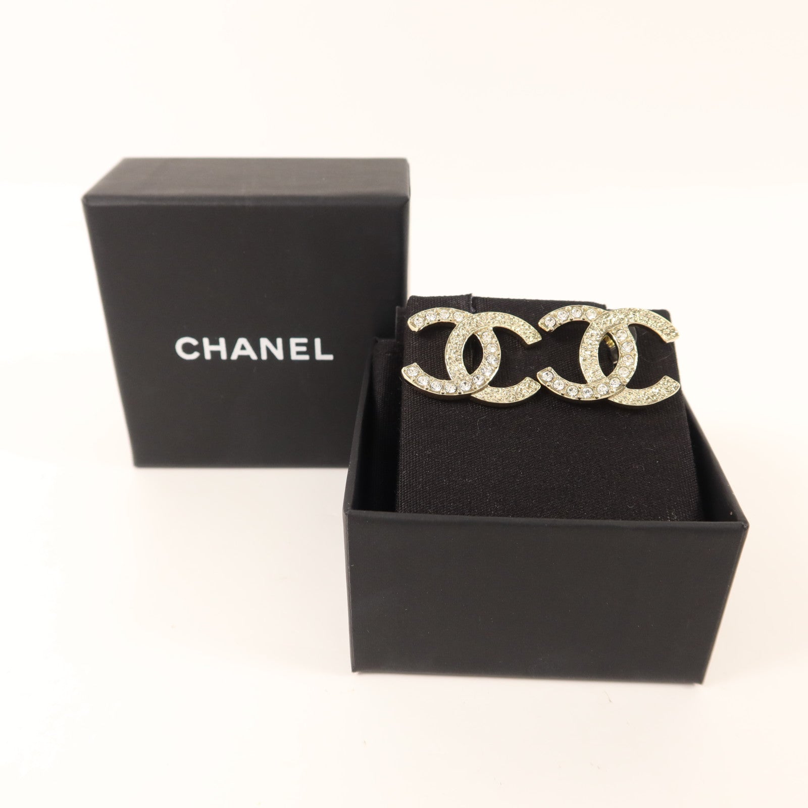 CHANEL 金屬/水晶Pierced Earring耳環