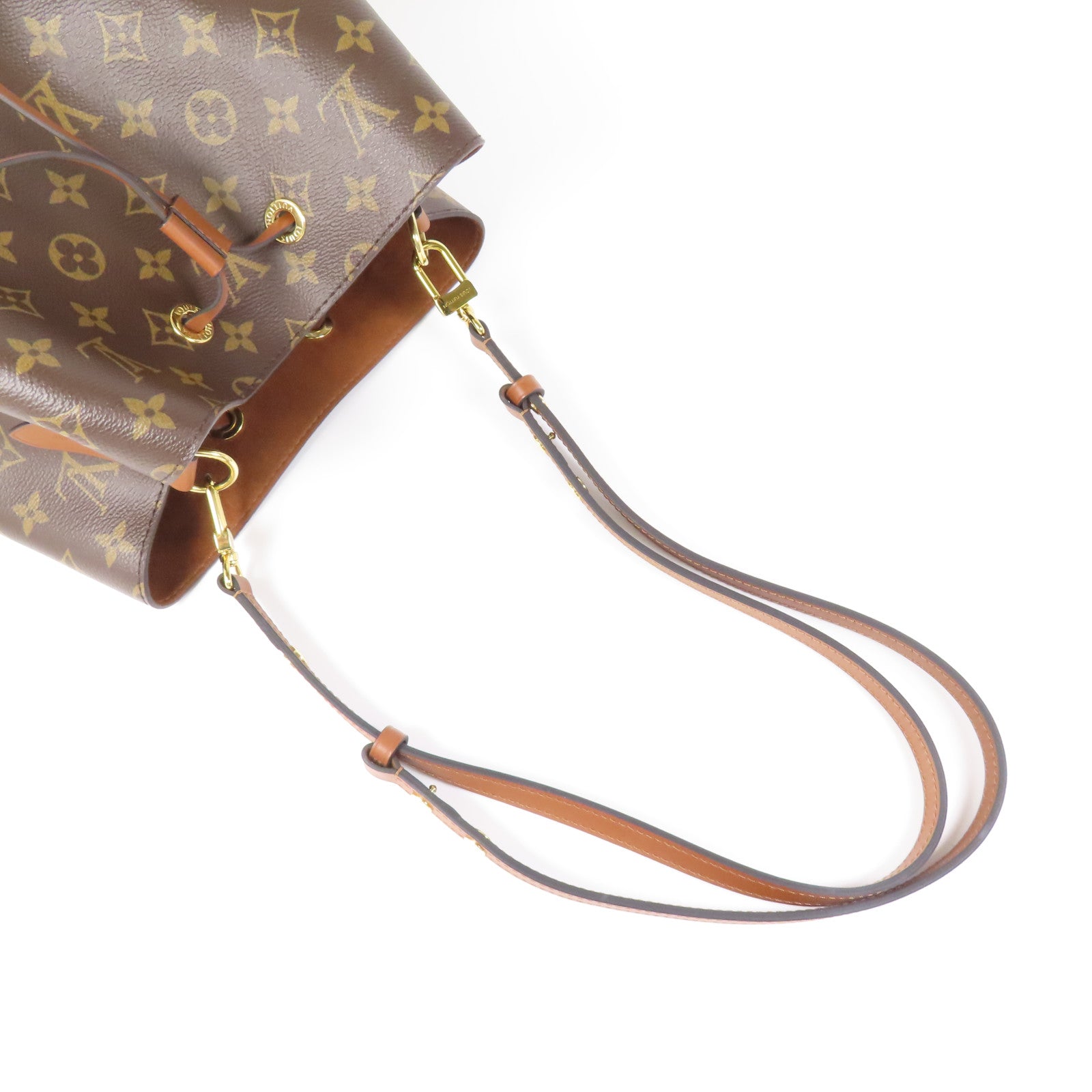 LOUIS VUITTON Monogram NeoNoe MM金扣肩背袋棕色