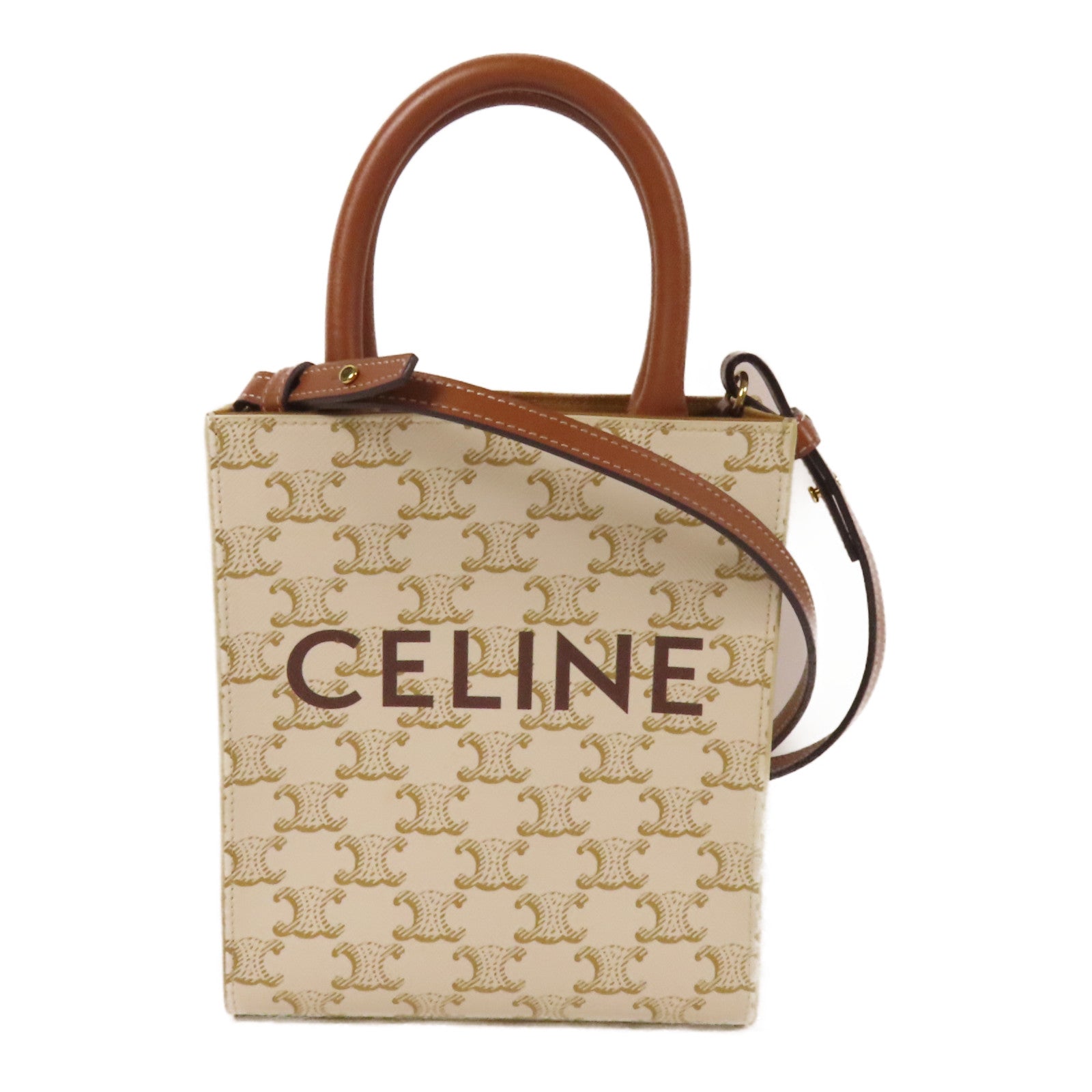 CELINE 塗層帆布Mini Vertical Cabas手挽肩背兩用袋