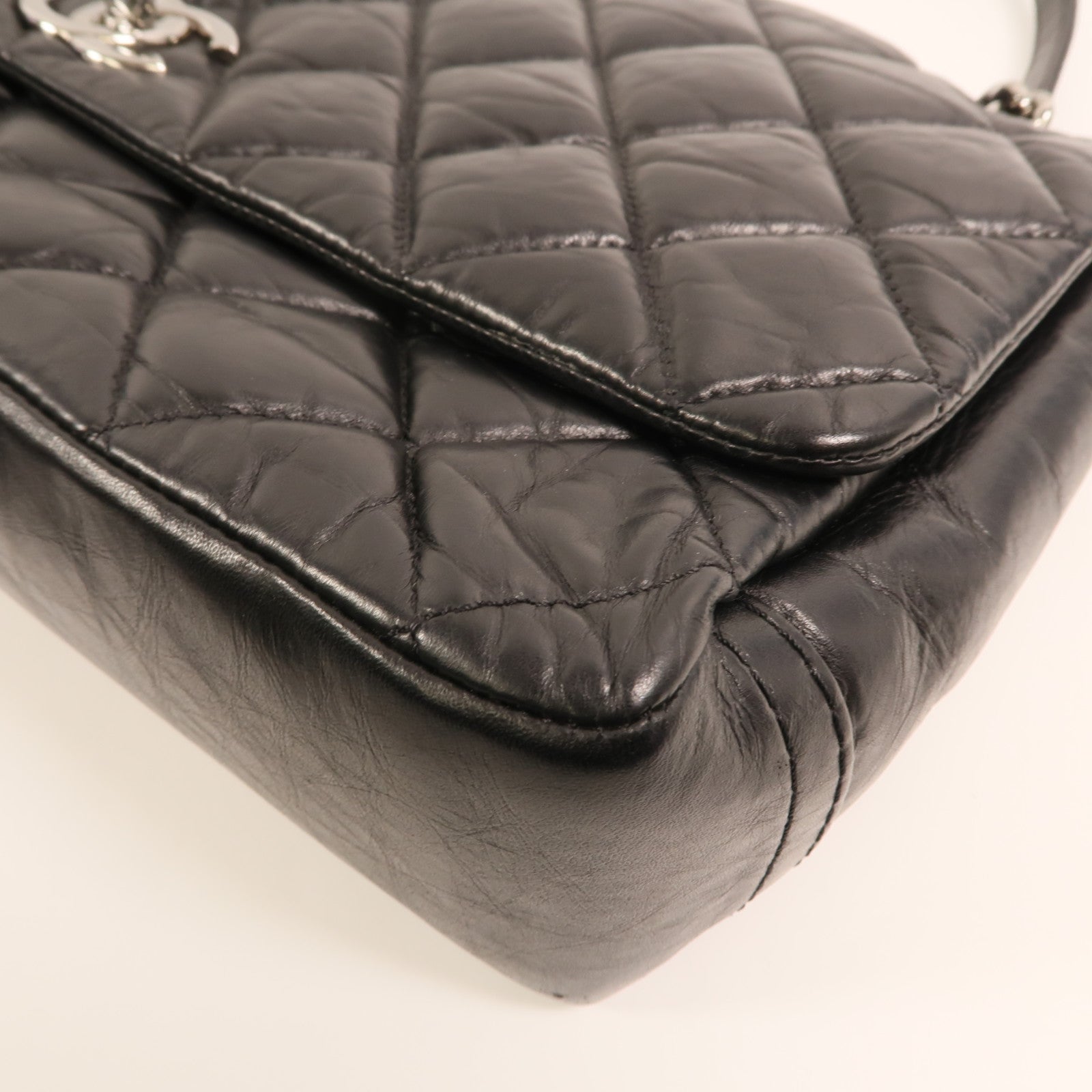 CHANEL 牛皮皮革Chain Shoulder銀扣鏈帶肩背袋