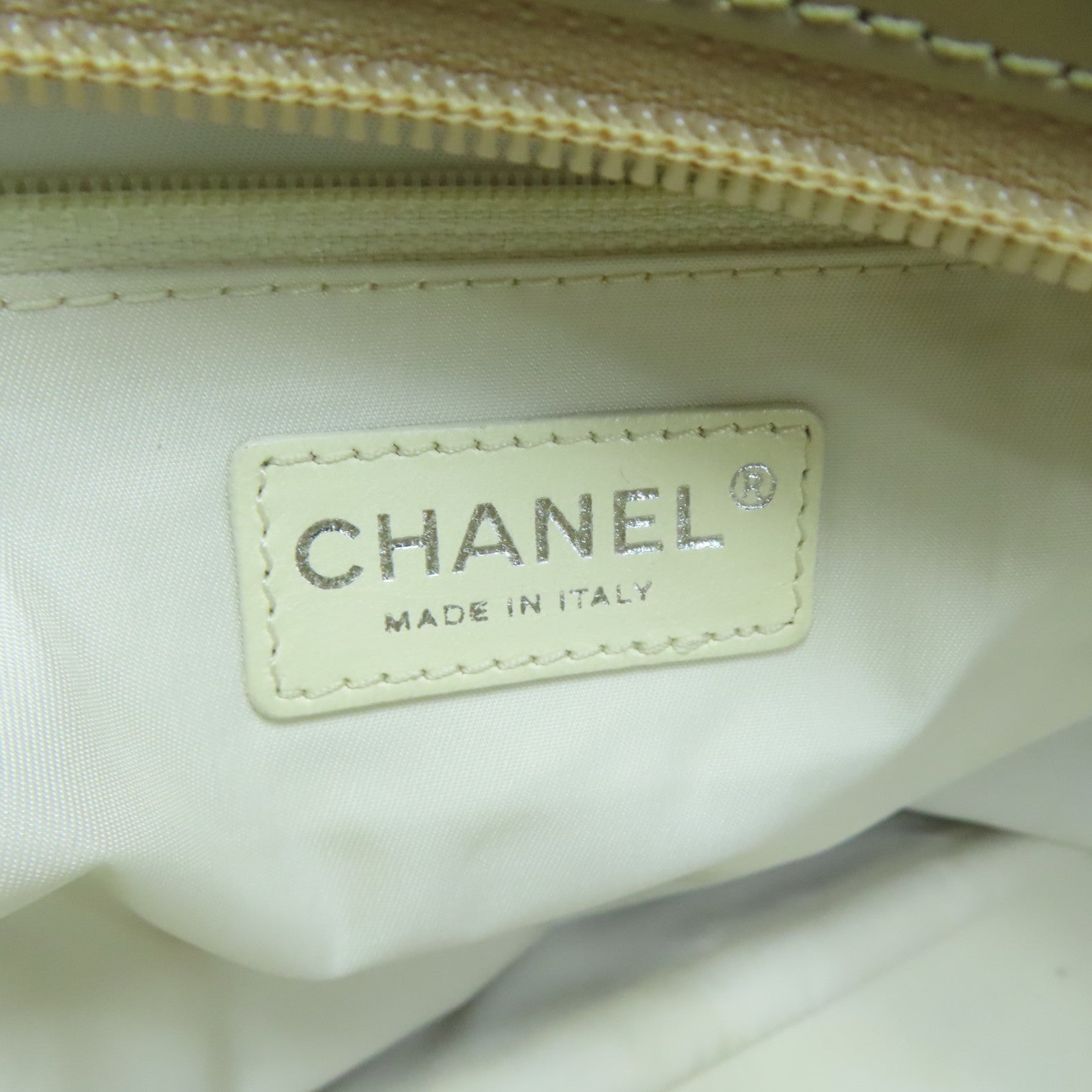 CHANEL Rhombus Canvas Handbag Silver Buckle Hand Bag Brown