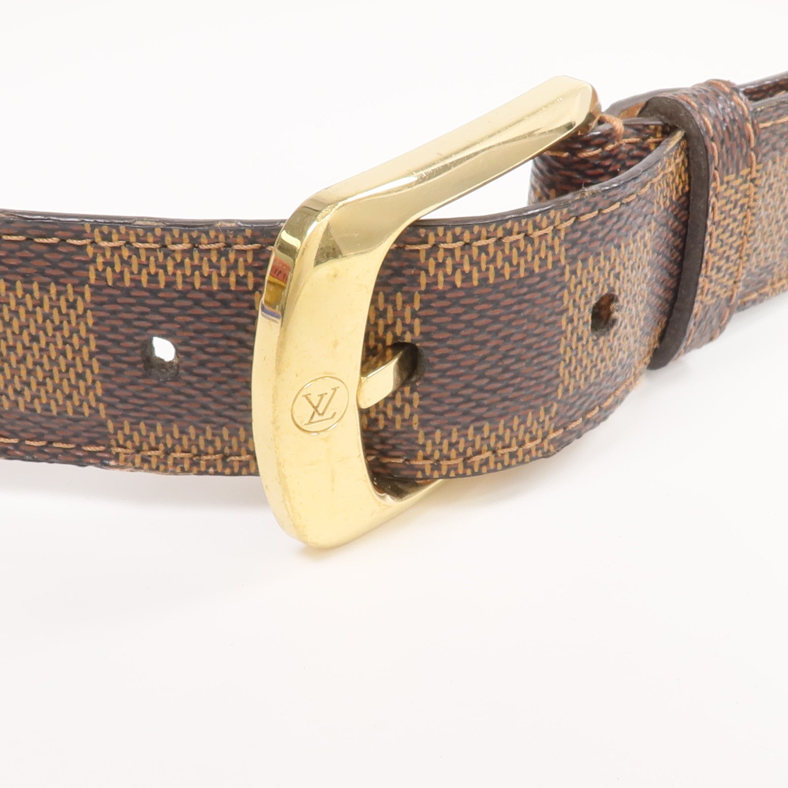 LOUIS VUITTON 【激減優惠】Damier Ceinture Ellipse金扣皮帶