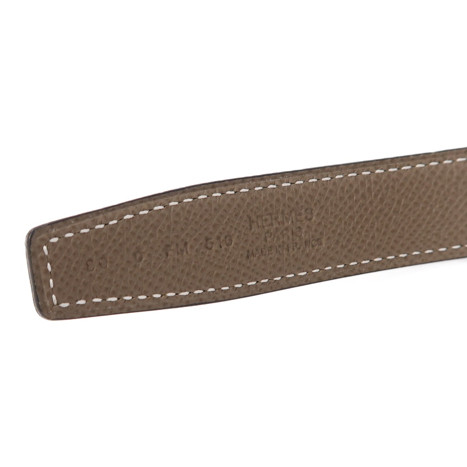 HERMES Swift皮革Reversible Leather Belt 80cm皮帶黑色/大象灰色