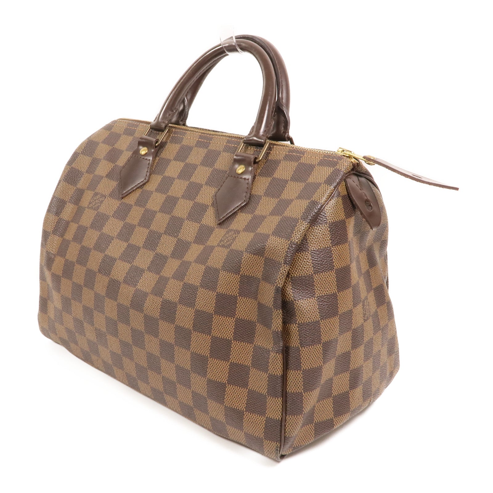 LOUIS VUITTON Damier Speedy 30金扣手挽袋