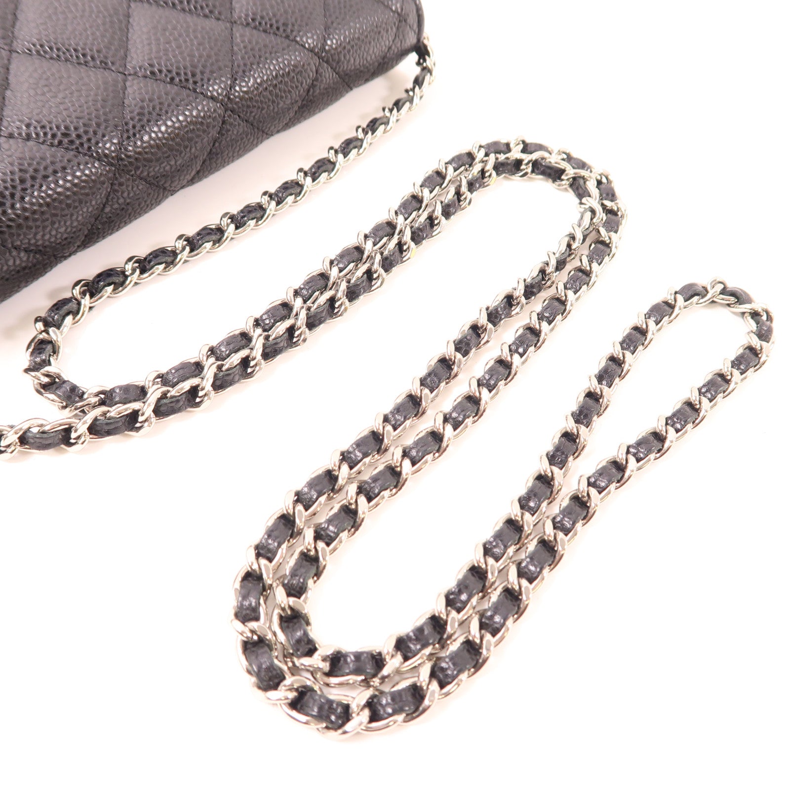 CHANEL 牛皮皮革WOC Wallet On Chain銀扣鏈帶肩背袋