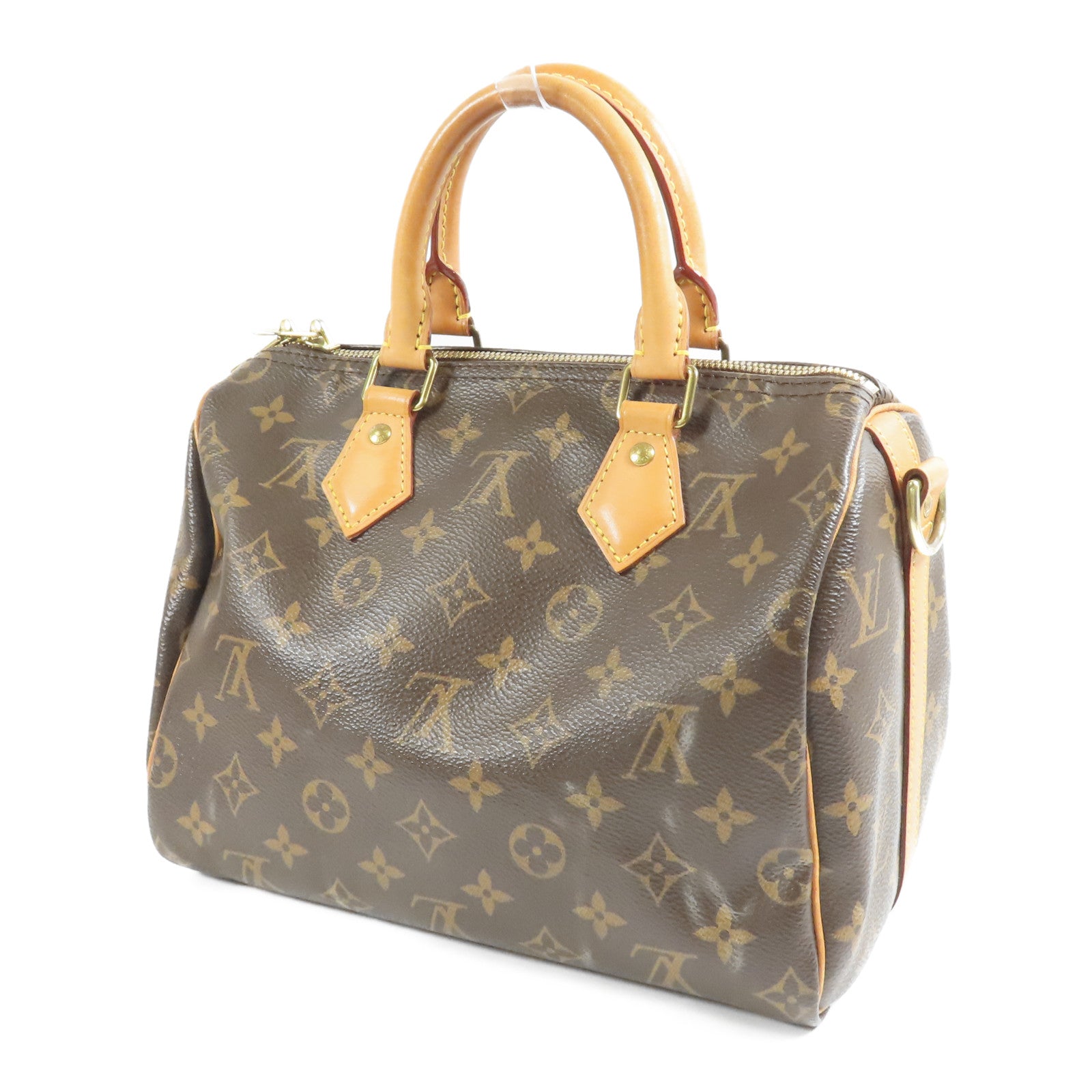 LOUIS VUITTON Monogram Speedy Bandouliere 25金扣手挽肩背兩用袋