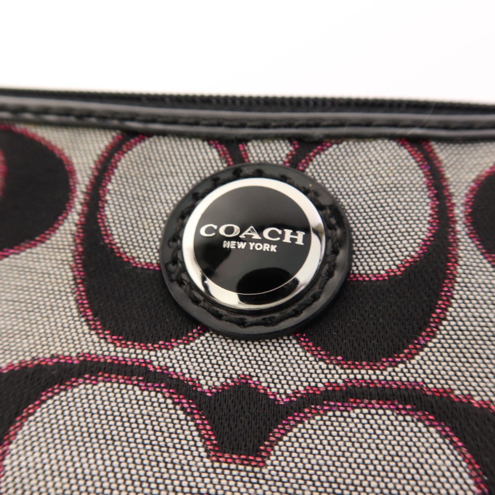 COACH 帆布Pouch wallet銀扣長錢包