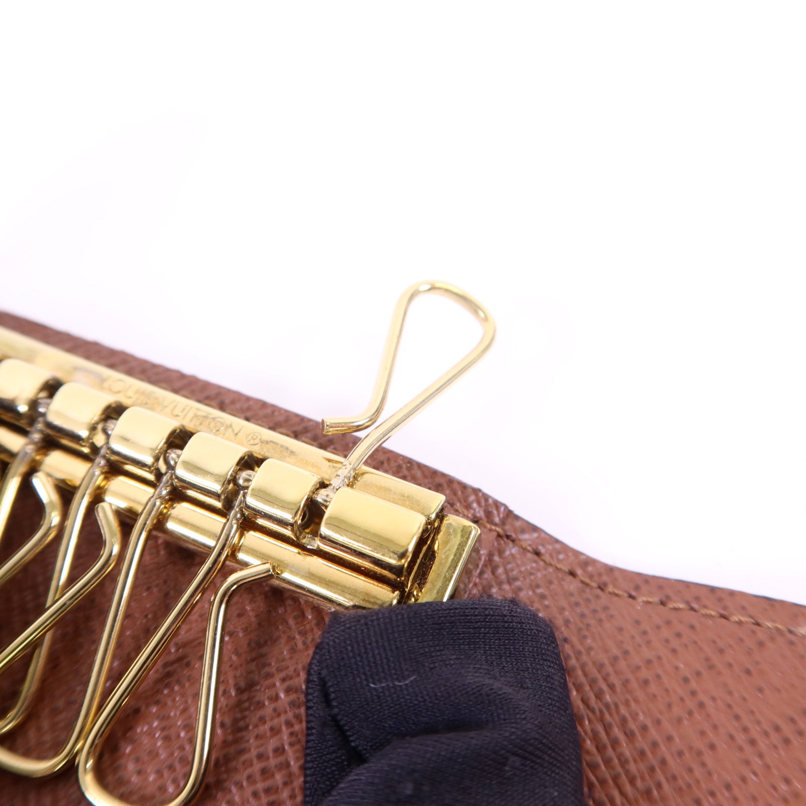 LOUIS VUITTON Monogram 6 Key Holder金扣鎖匙包棕色