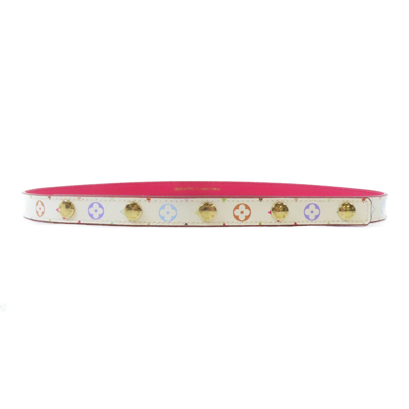 LOUIS VUITTON Monogram Multicolore Belt 75cm金扣皮帶白色/彩色