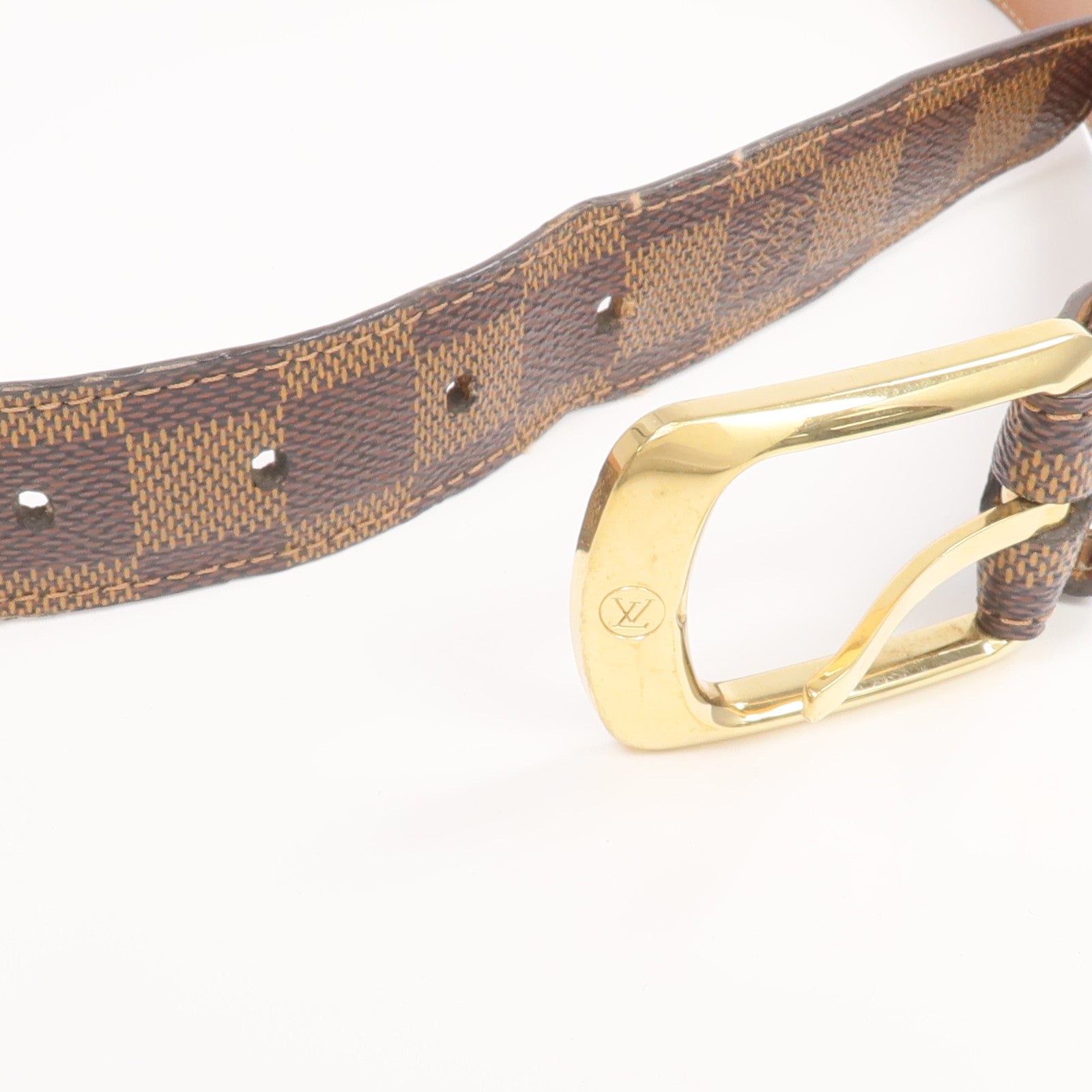 LOUIS VUITTON 【激減優惠】Damier Ceinture Ellipse金扣皮帶