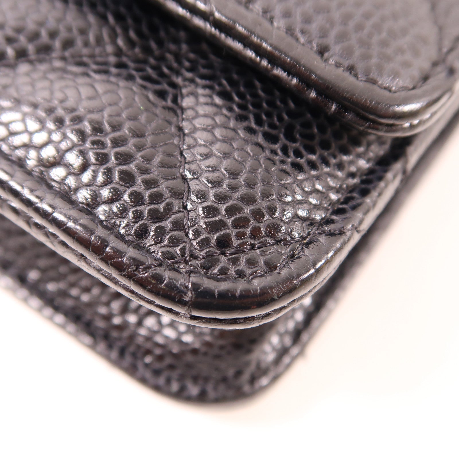 CHANEL 牛皮皮革WOC Wallet On Chain銀扣鏈帶肩背袋