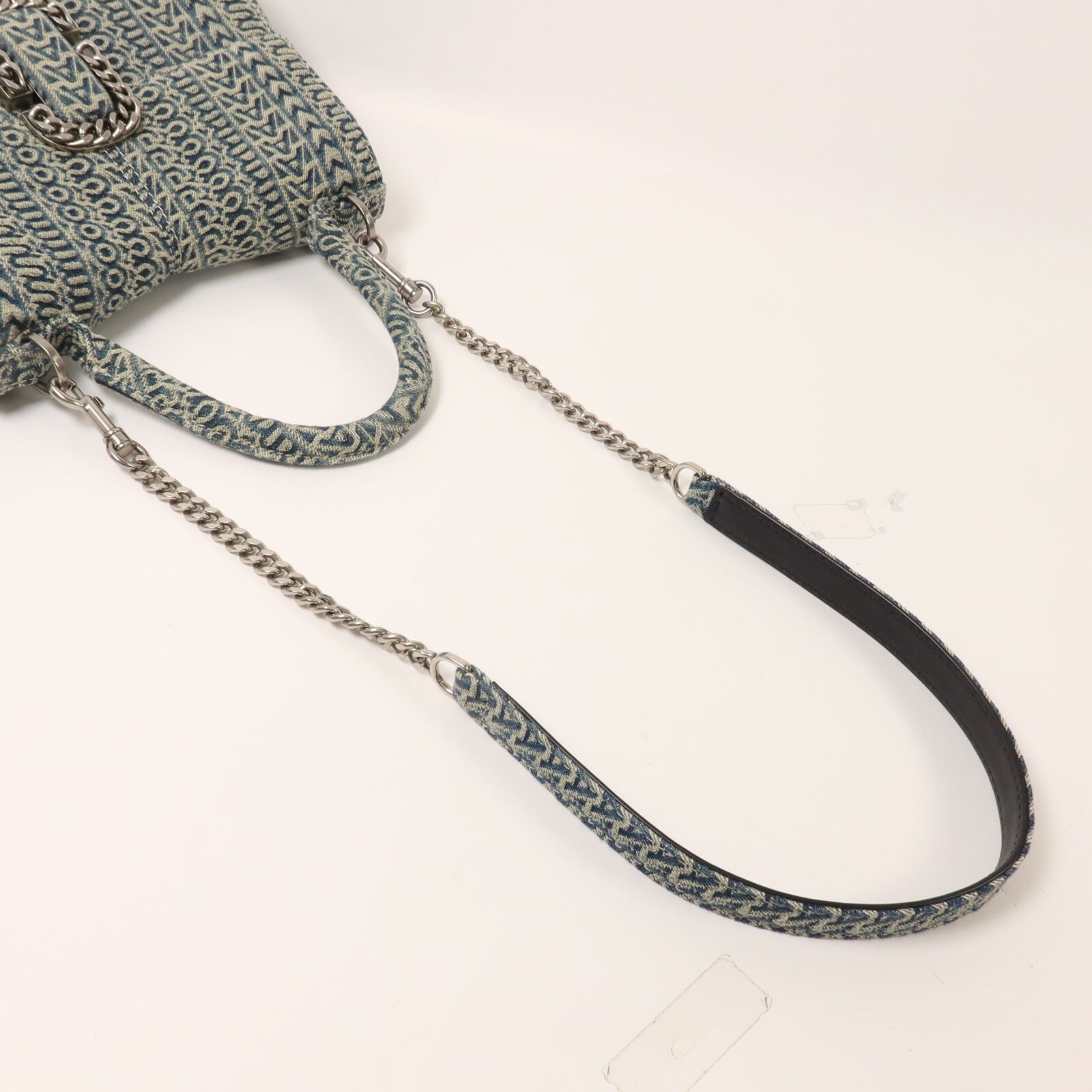 MARC JACOBS 牛仔布2 Way Shoulder鏈帶手挽肩背兩用袋