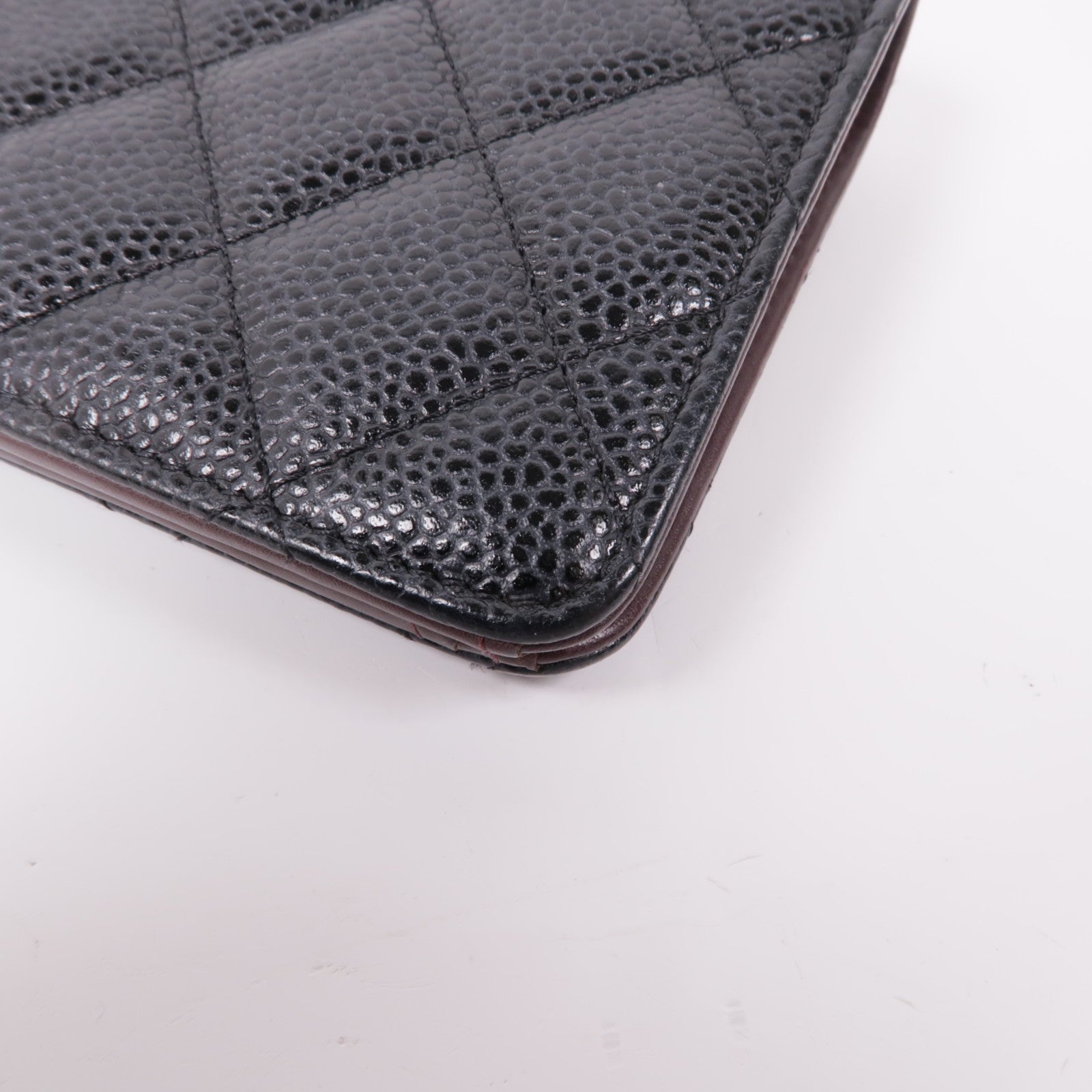 CHANEL 牛皮皮革Long Wallet銀扣長錢包