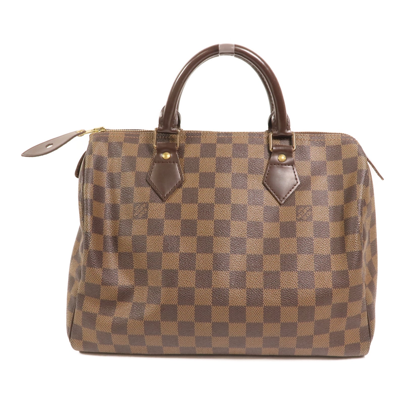 LOUIS VUITTON Damier Speedy 30金扣手挽袋