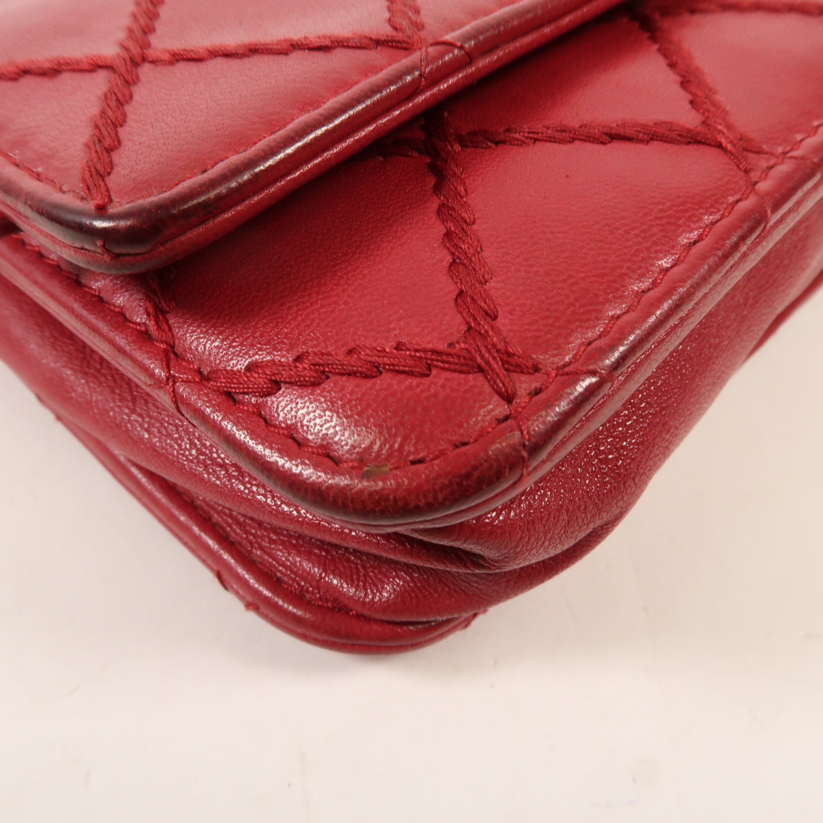 CHANEL 【激減優惠】羊皮皮革WOC Wallet On Chain銀扣鏈帶肩背袋