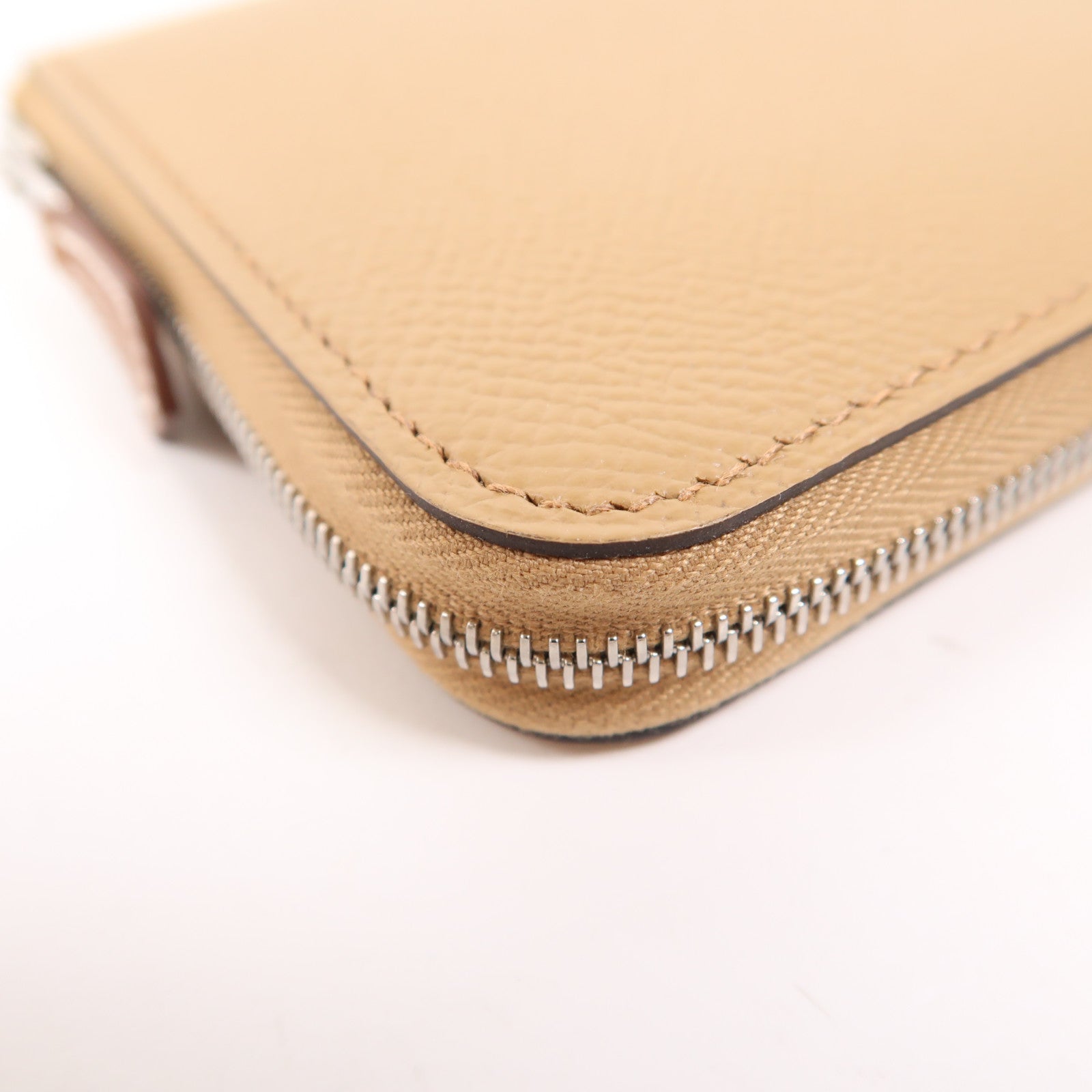 HERMES PHW Silk In Compact Wallet Epsom Leather Chai