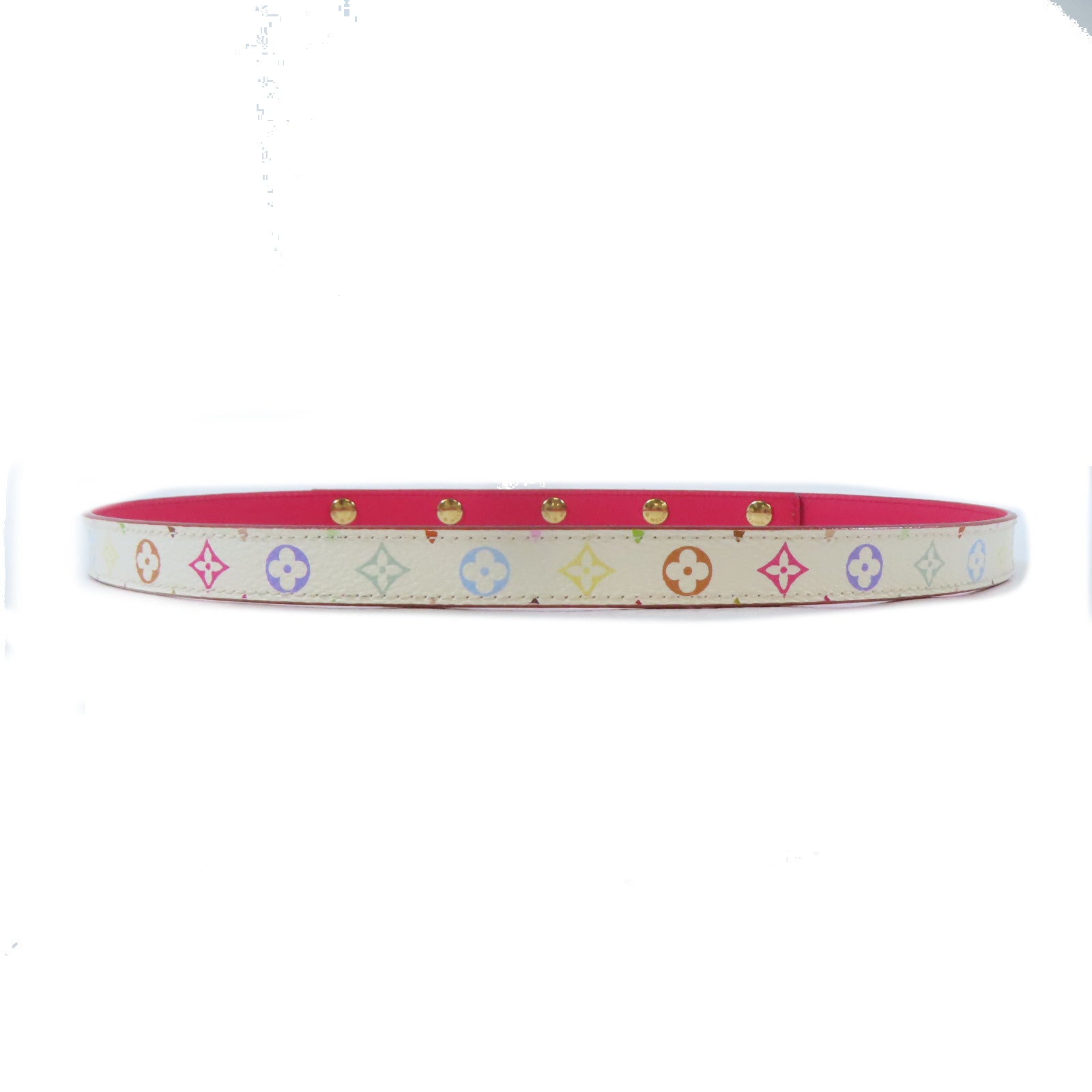 LOUIS VUITTON Monogram Multicolore Belt 75cm金扣皮帶白色/彩色