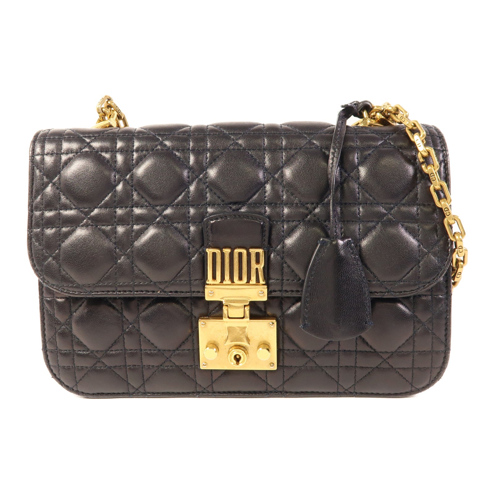 Dior 牛皮皮革Dior Addict金扣鏈帶