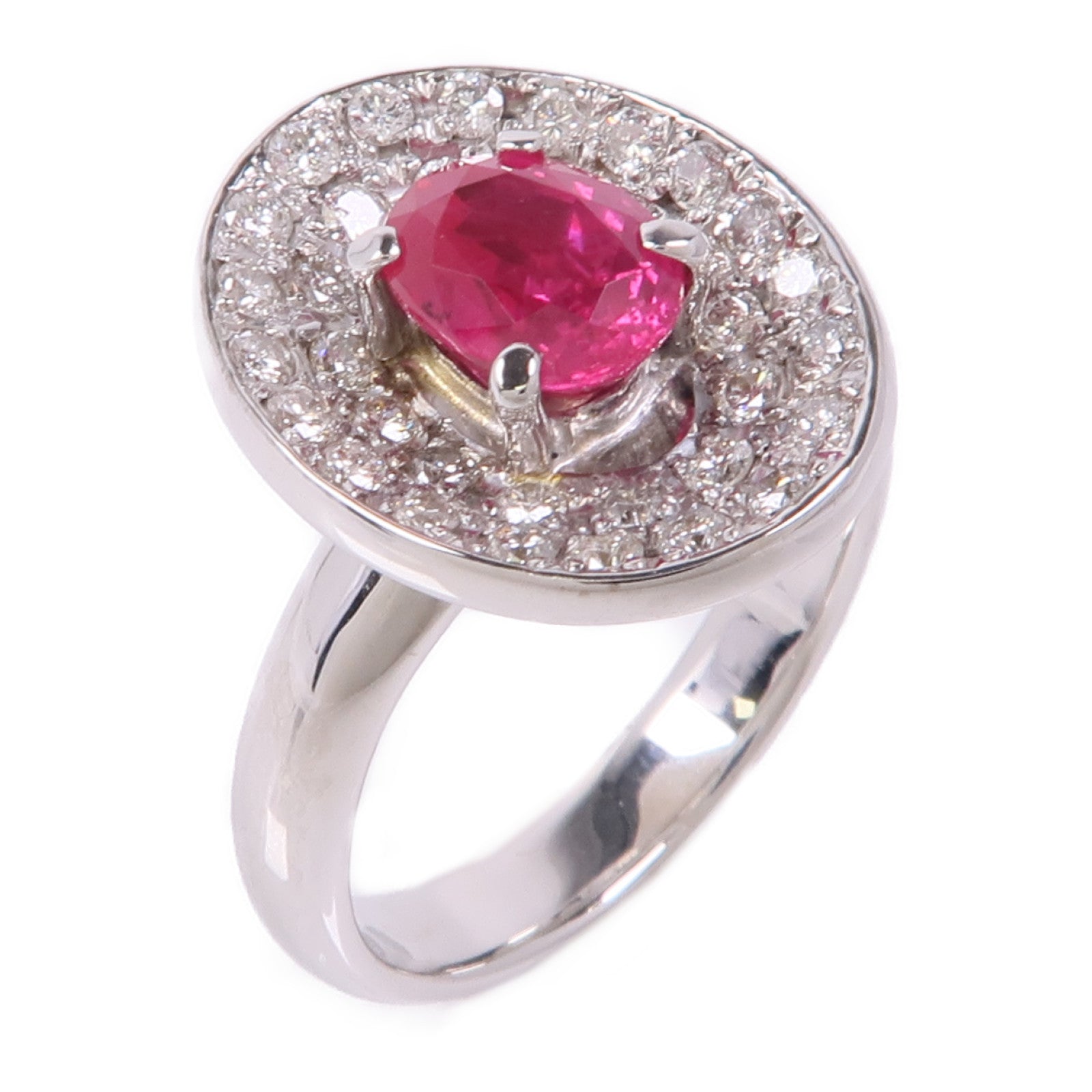JEWELRY Ruby Diamond Ring 18K White Gold US#6