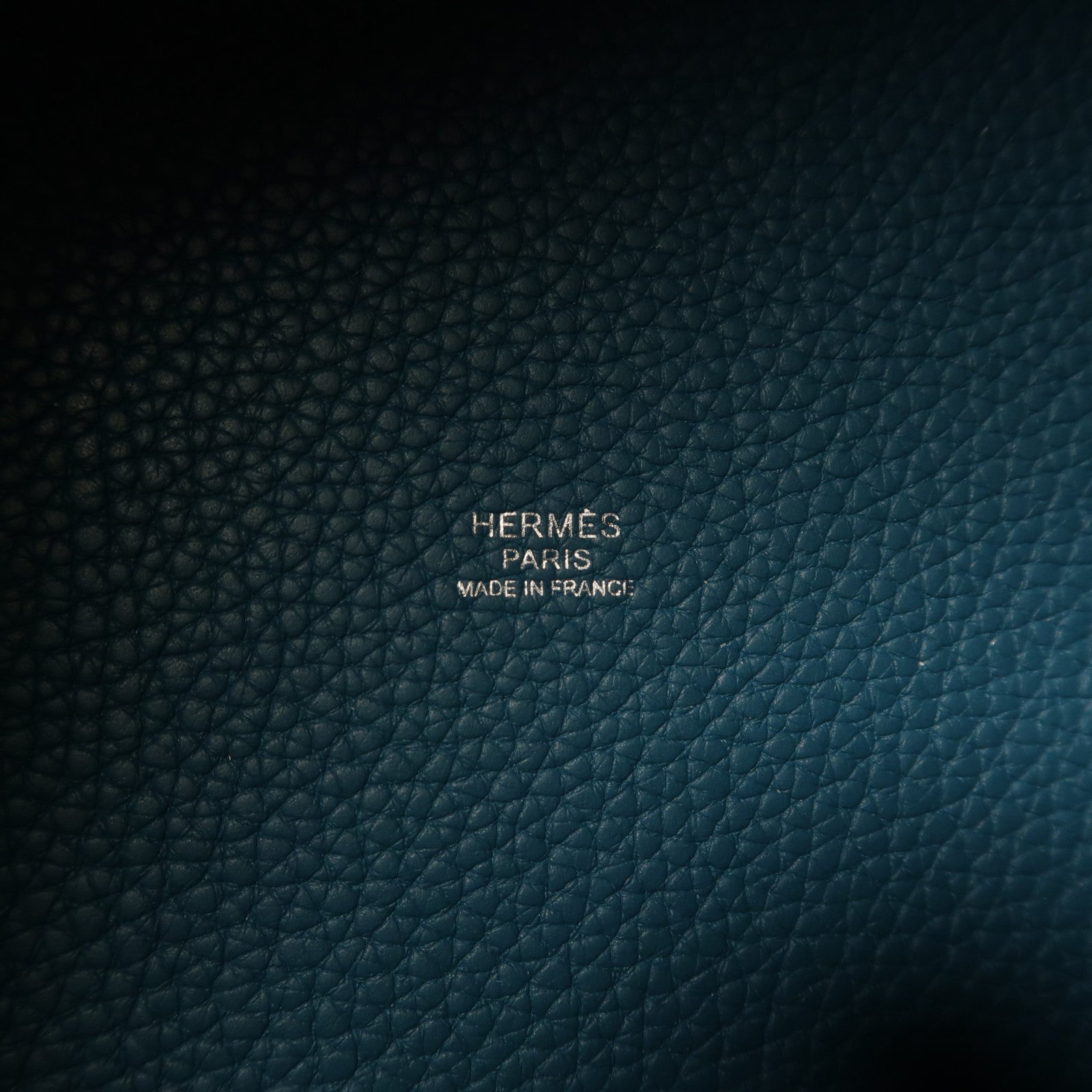 HERMES 皮革Picotin MM銀扣手挽袋Vert Bosphore