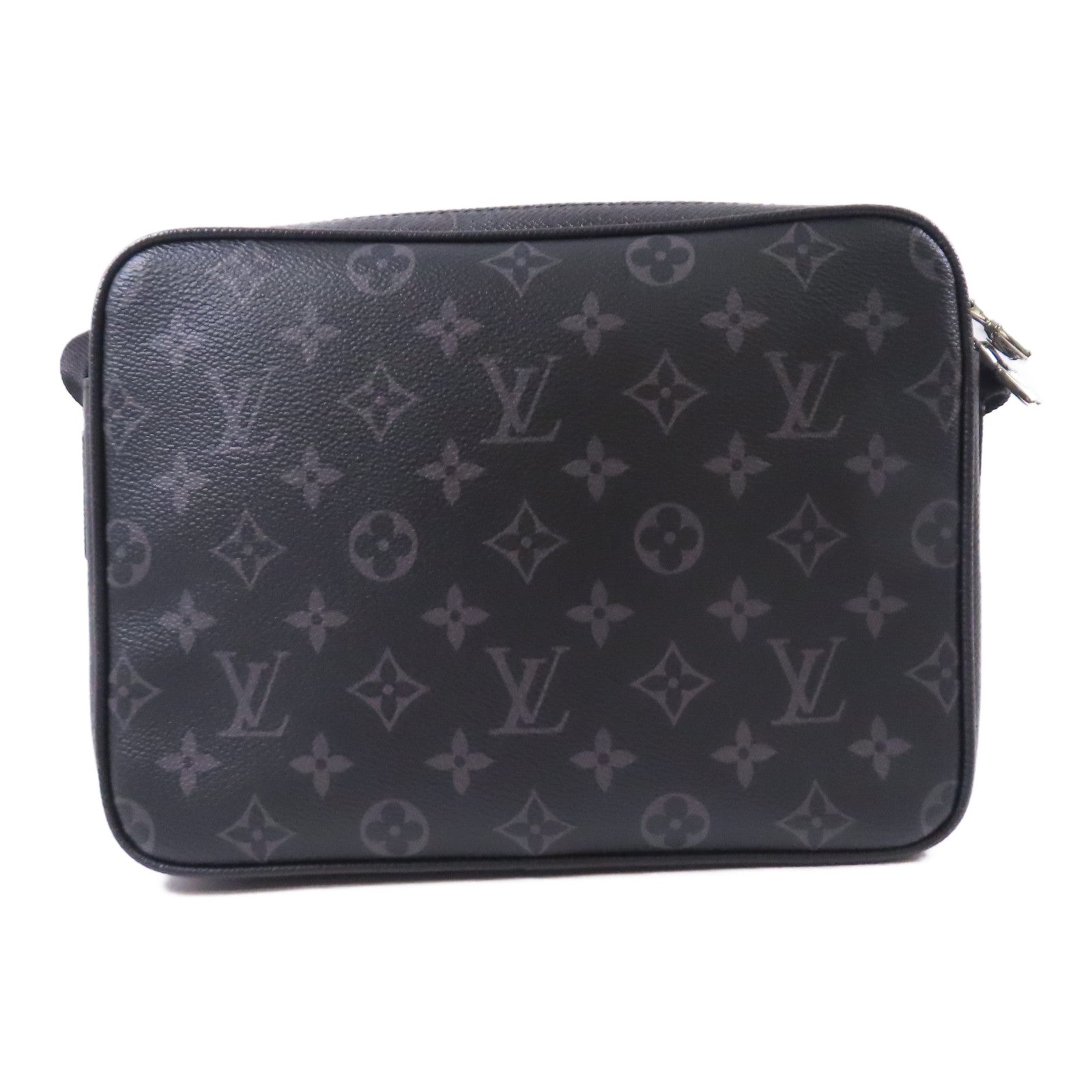 LOUIS VUITTON Monogram Eclipse/Taiga Outdoor Messenger銀扣肩背袋
