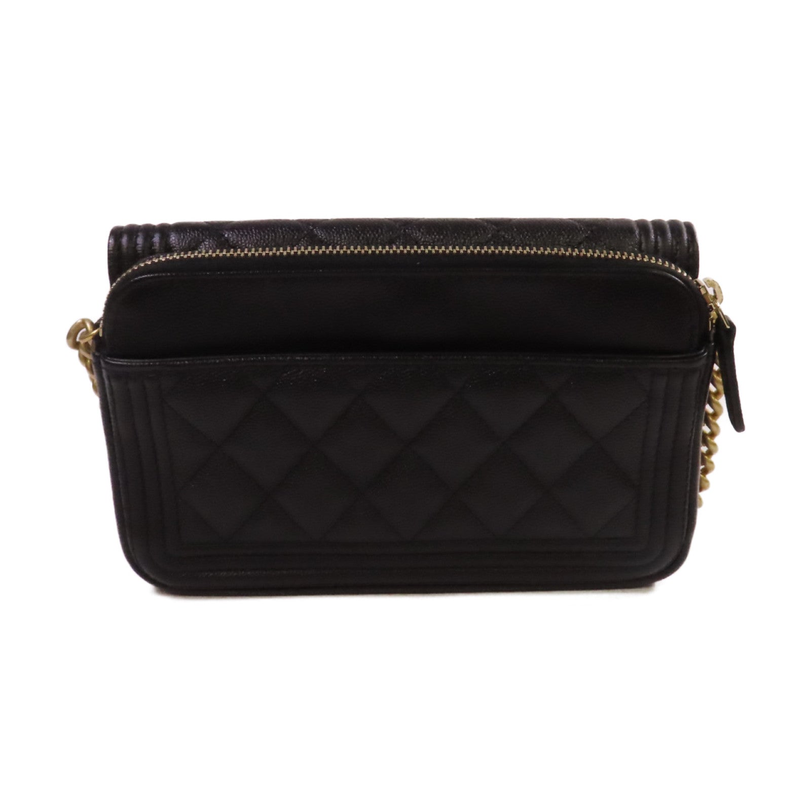 CHANEL 【激減優惠】菱格Caviar皮革Chain Shoulder Bag金扣鏈帶肩背袋黑色