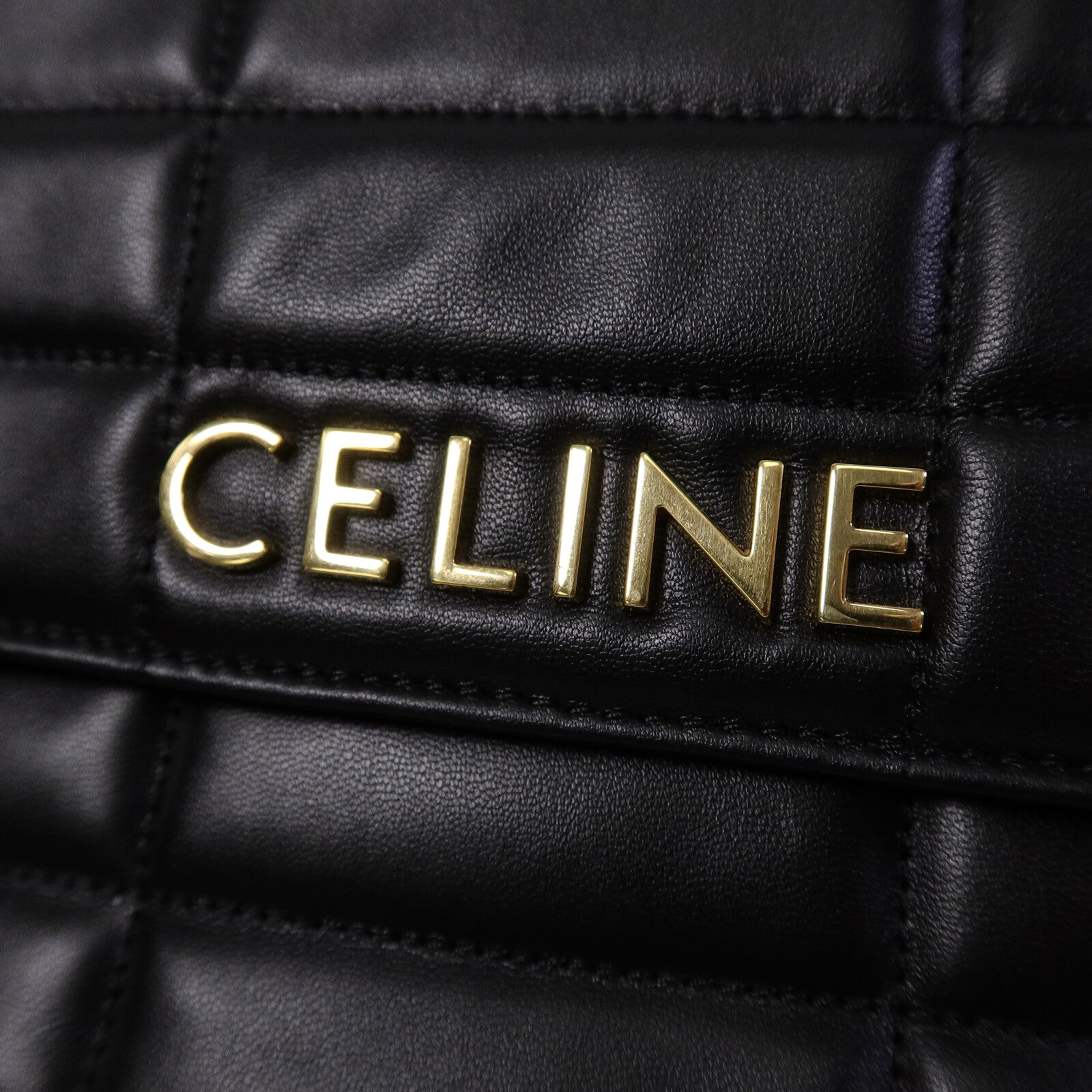 CELINE 羊皮皮革Matelasse Bag鏈帶肩背袋
