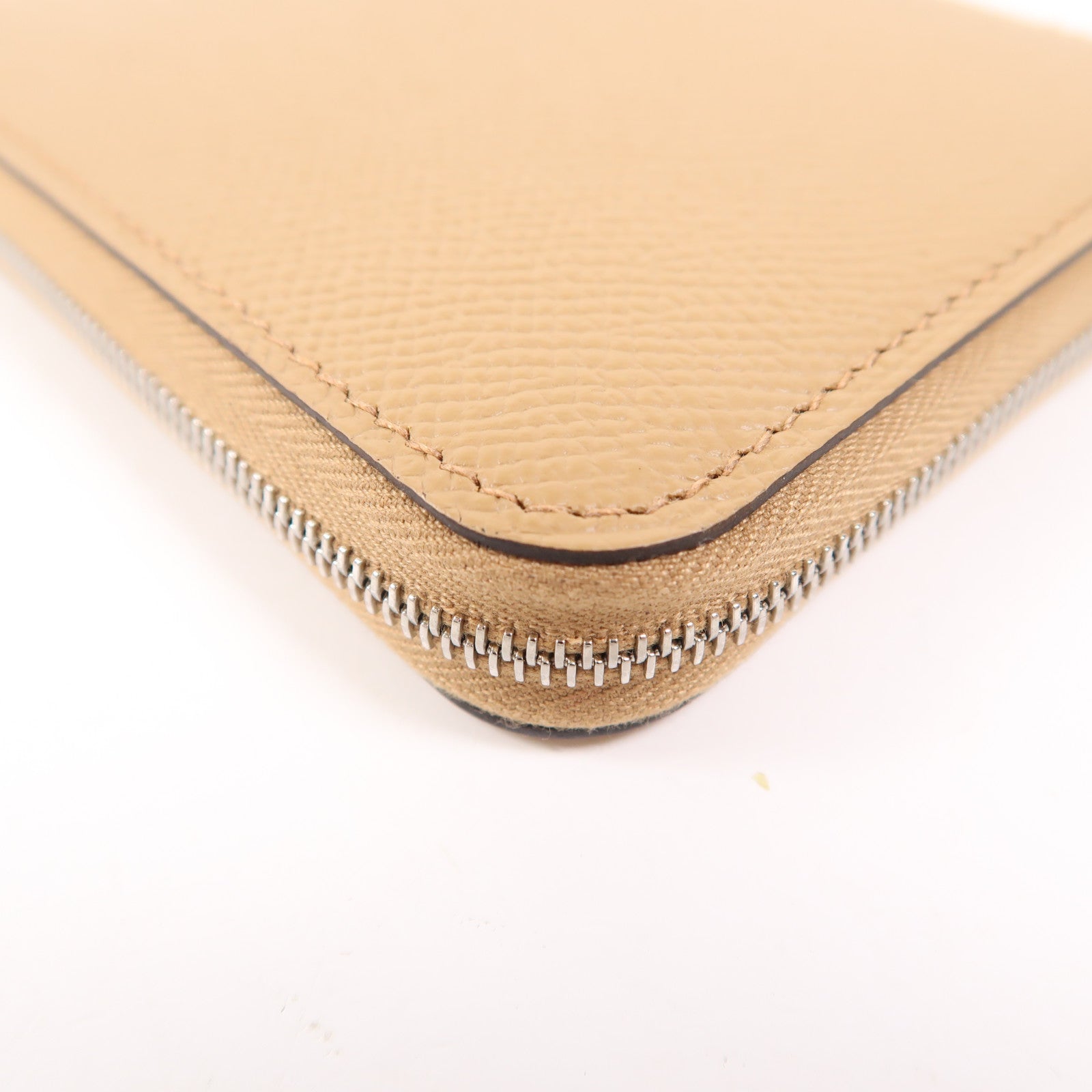 HERMES PHW Silk In Compact Wallet Epsom Leather Chai