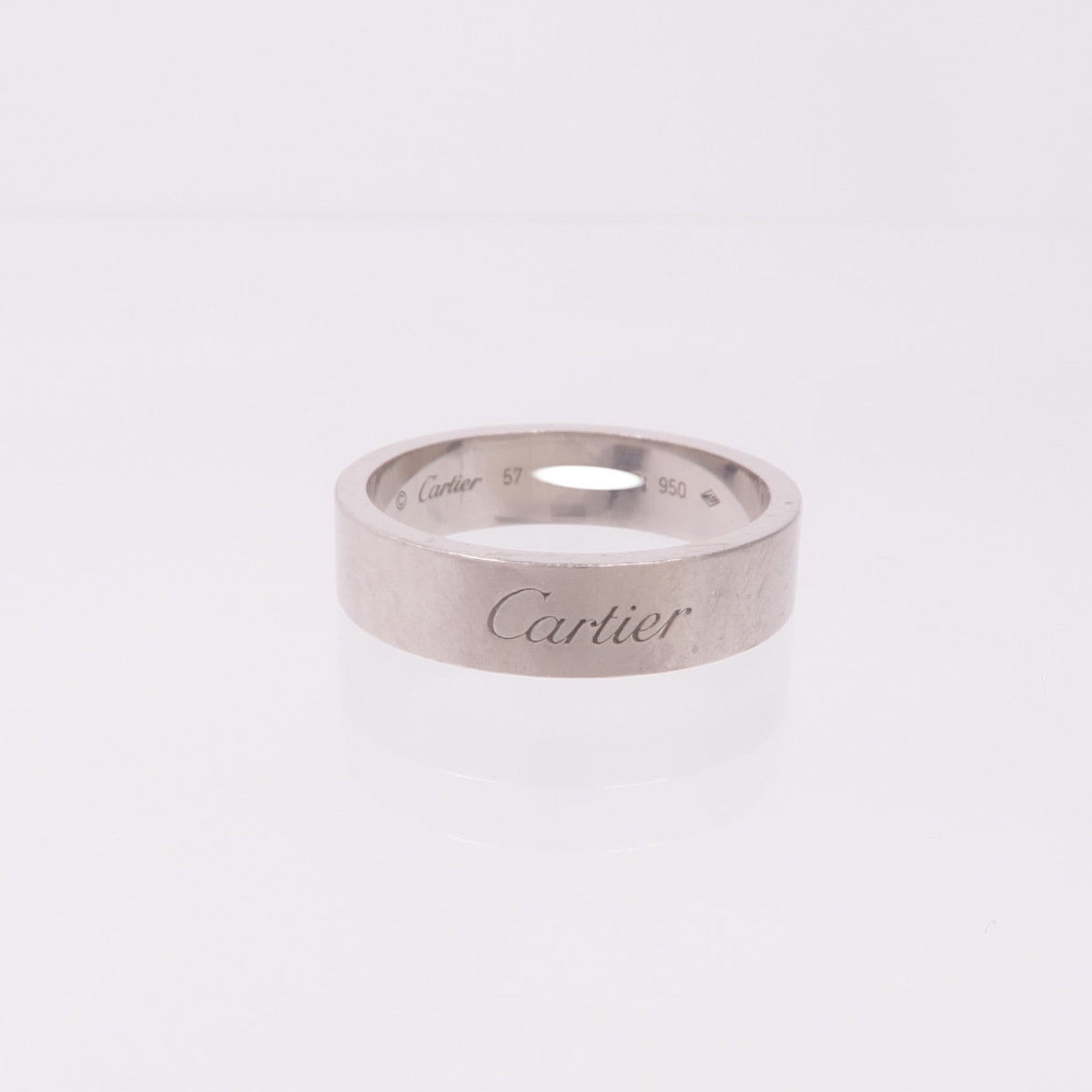 CARTIER PT950鉑金C de Cartier Wedding Band戒指Cartier#57/US#8