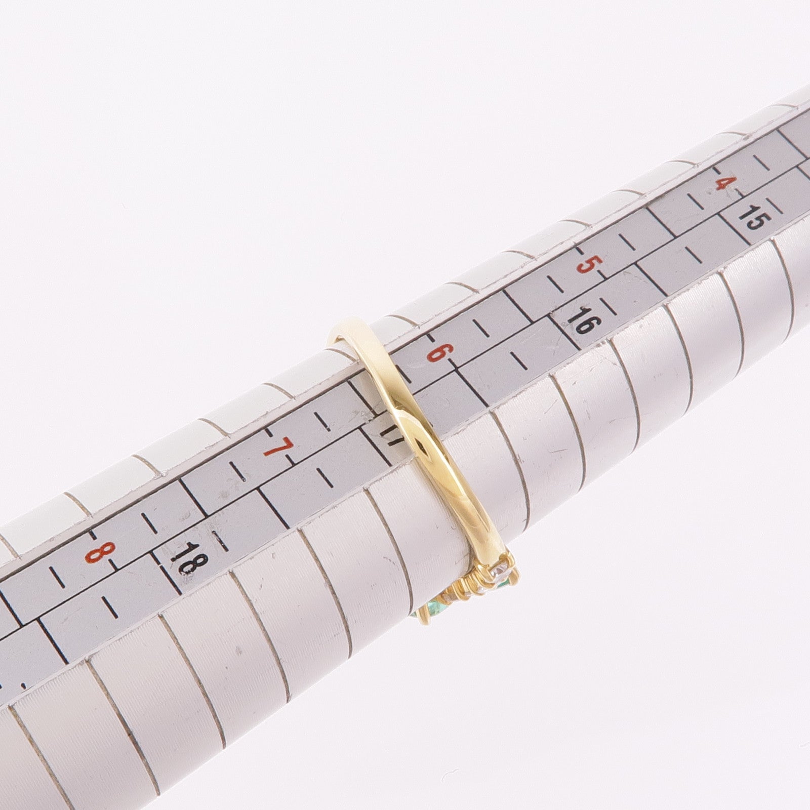 JEWELRY 18K黃金Emerald/Diamond Ring綠寶石/鑽石戒指US#6.25