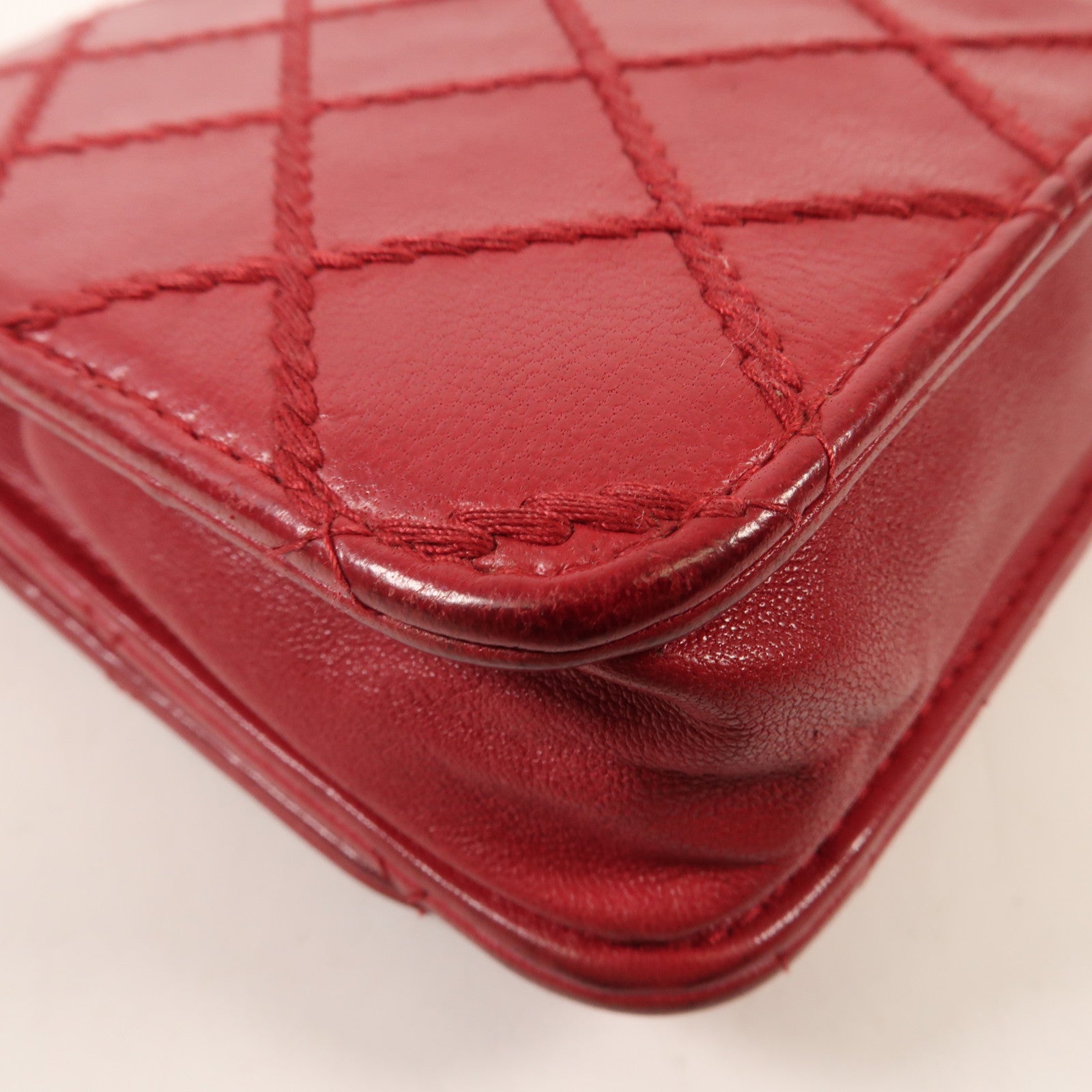 CHANEL 【激減優惠】羊皮皮革WOC Wallet On Chain銀扣鏈帶肩背袋