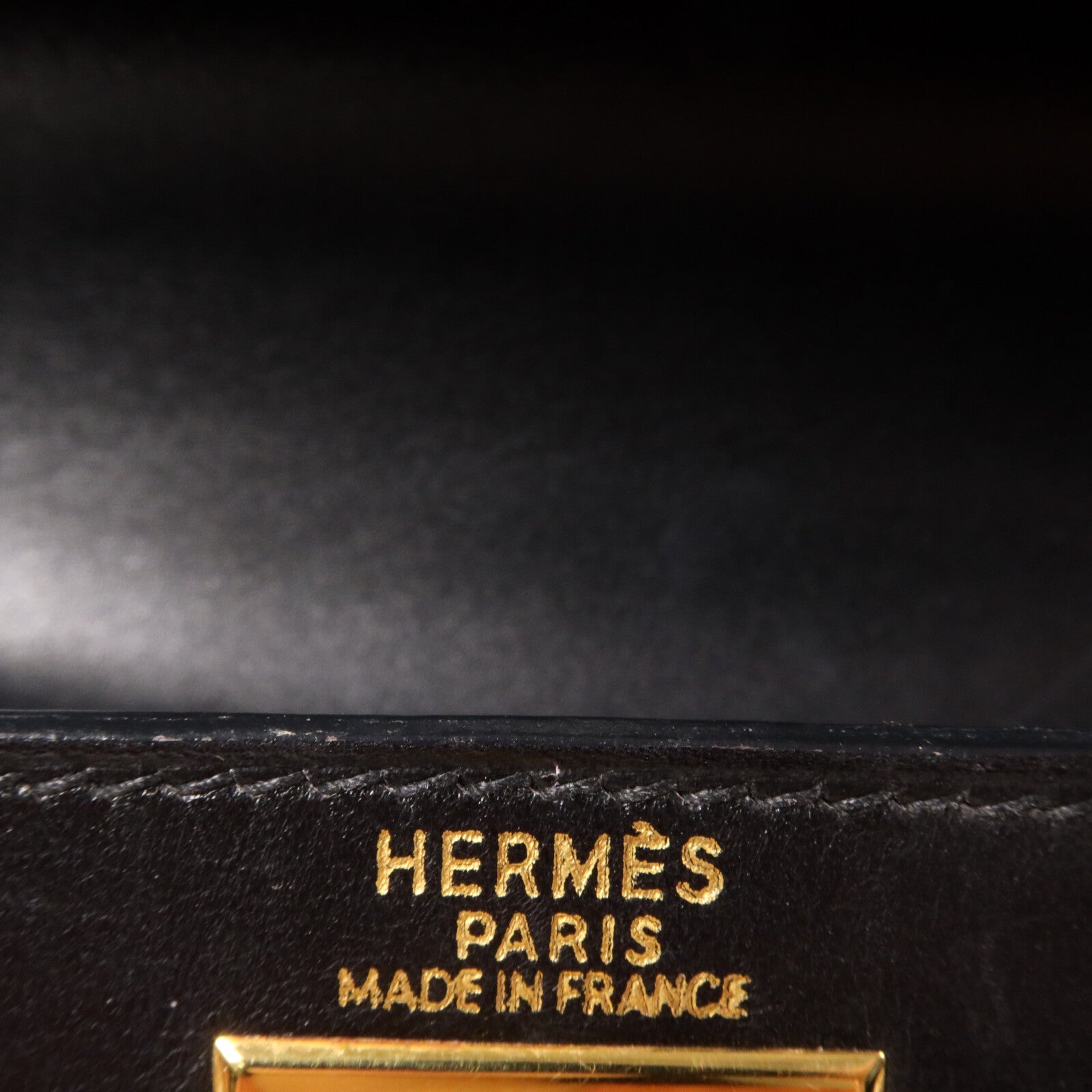 HERMES Box Calf皮革Kelly 28手挽肩背兩用袋Noir