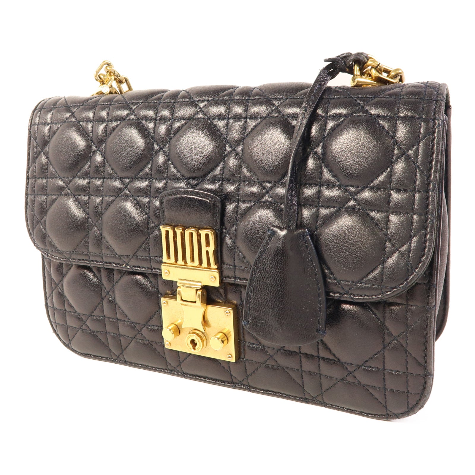 Christian Dior 牛皮皮革Dior Addict金扣鏈帶