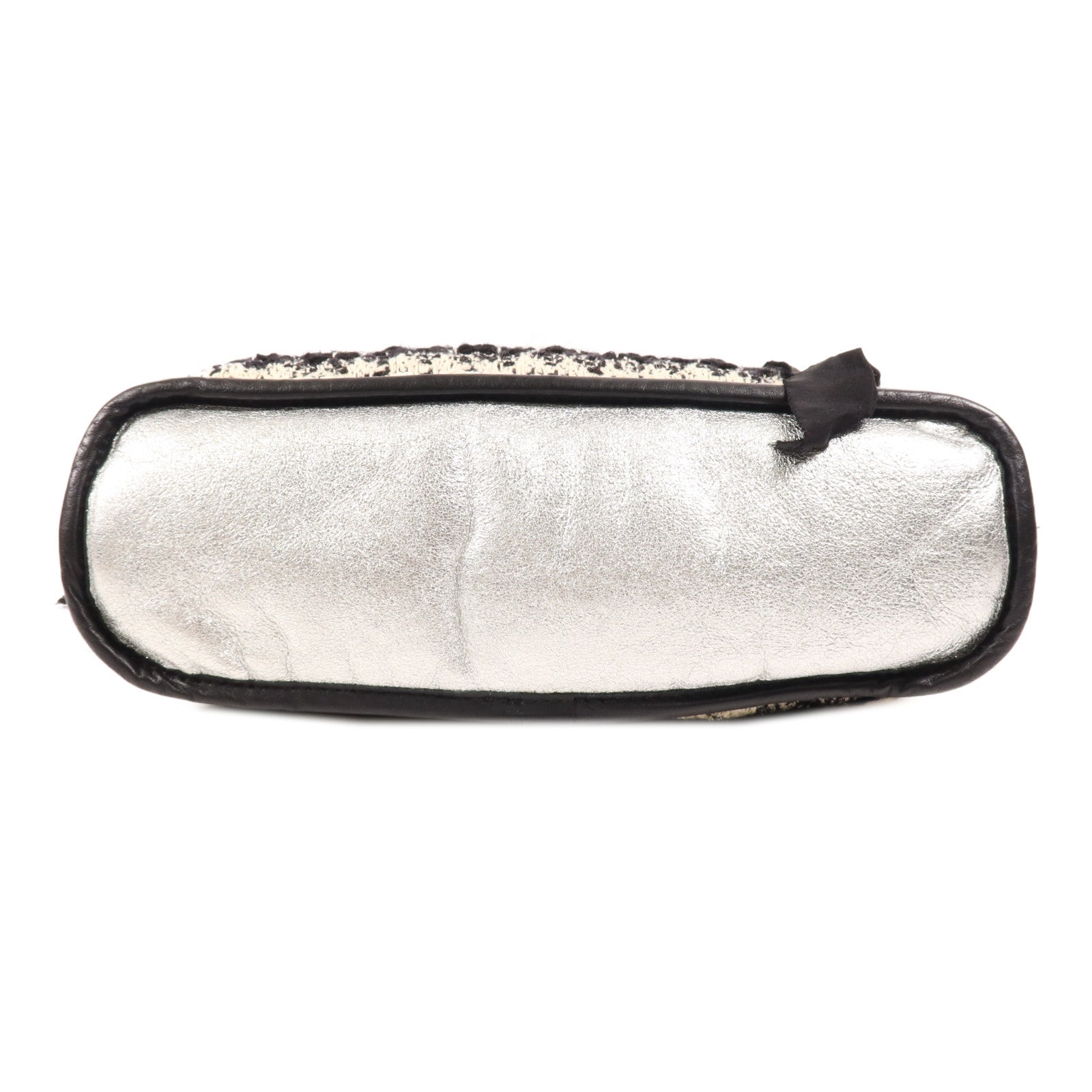 CHANEL 牛皮皮革/毛皮Shoulder Bag銀扣肩背袋