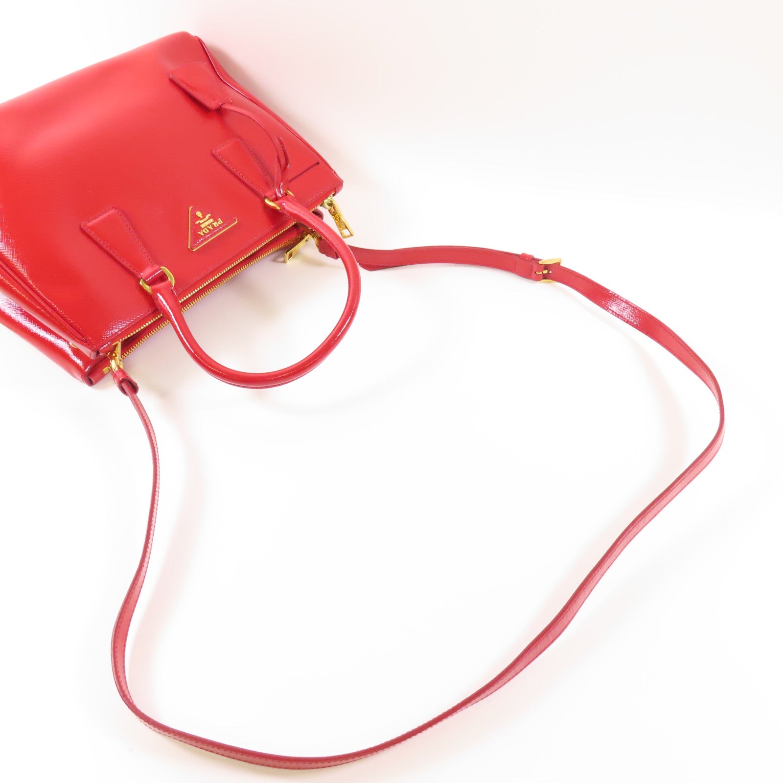 PRADA Saffiano皮革2 Way Shoulder Bag金扣手挽肩背兩用袋