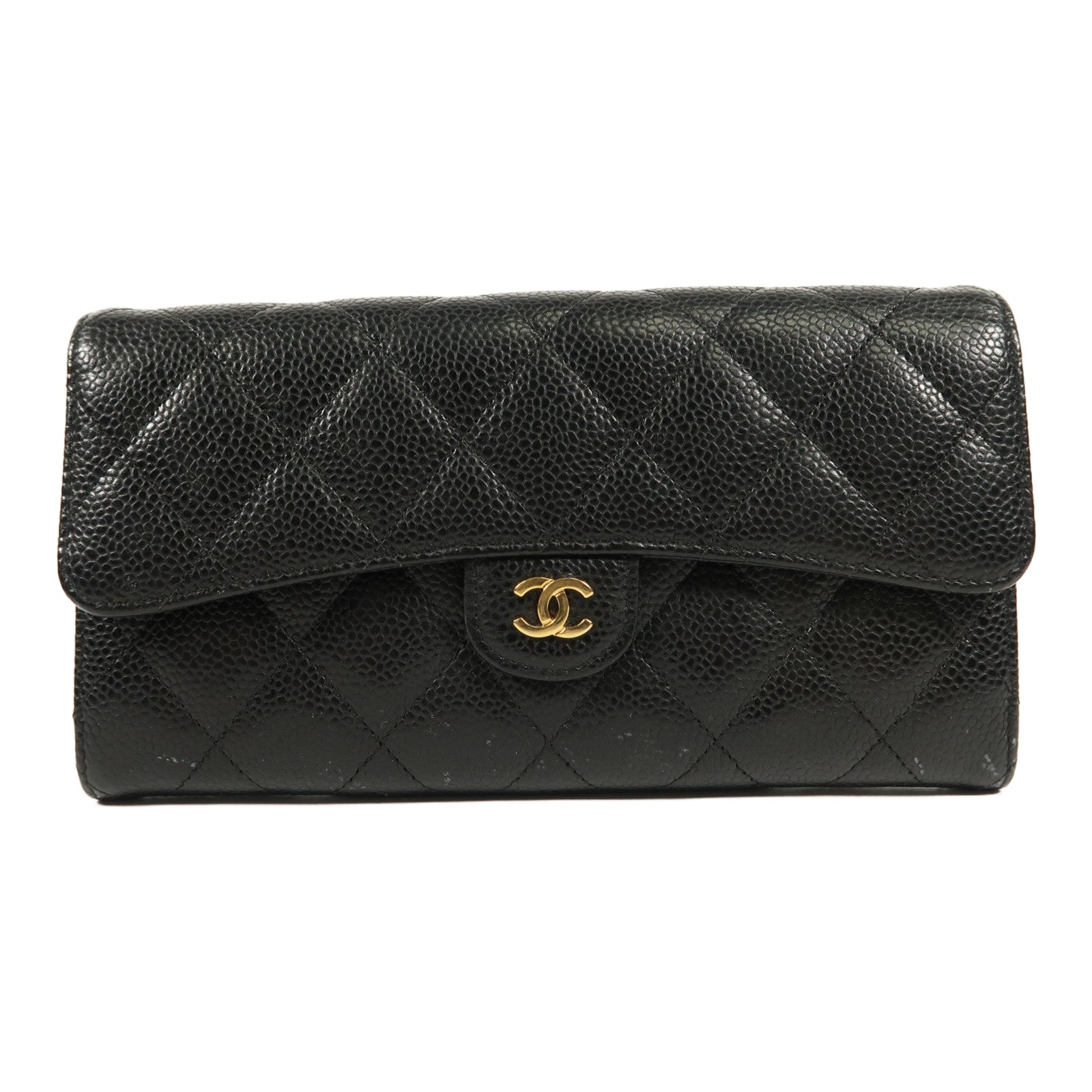 CHANEL 牛皮皮革Wallet金扣長錢包