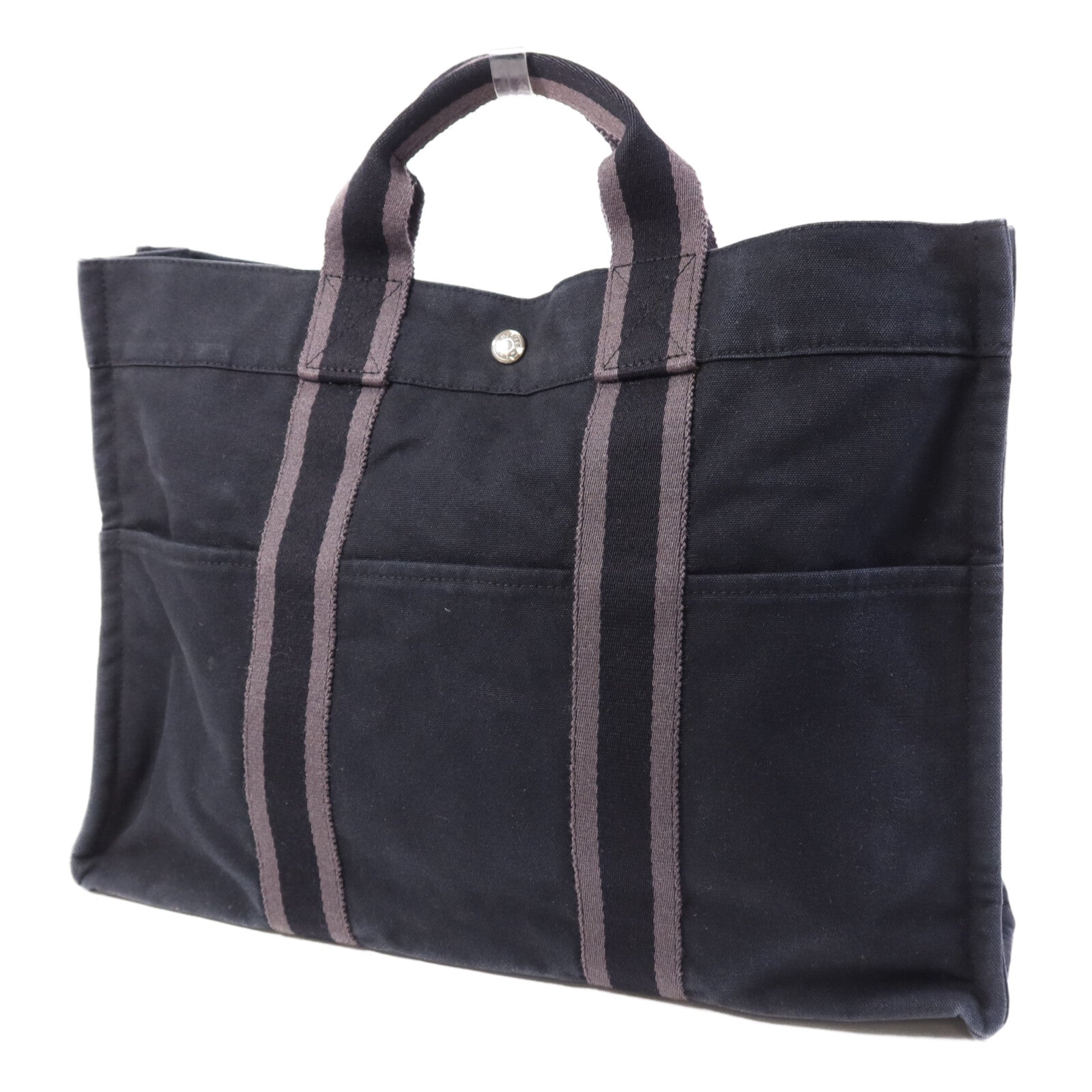 HERMES 帆布Fourre Tout Tote MM銀扣手挽袋