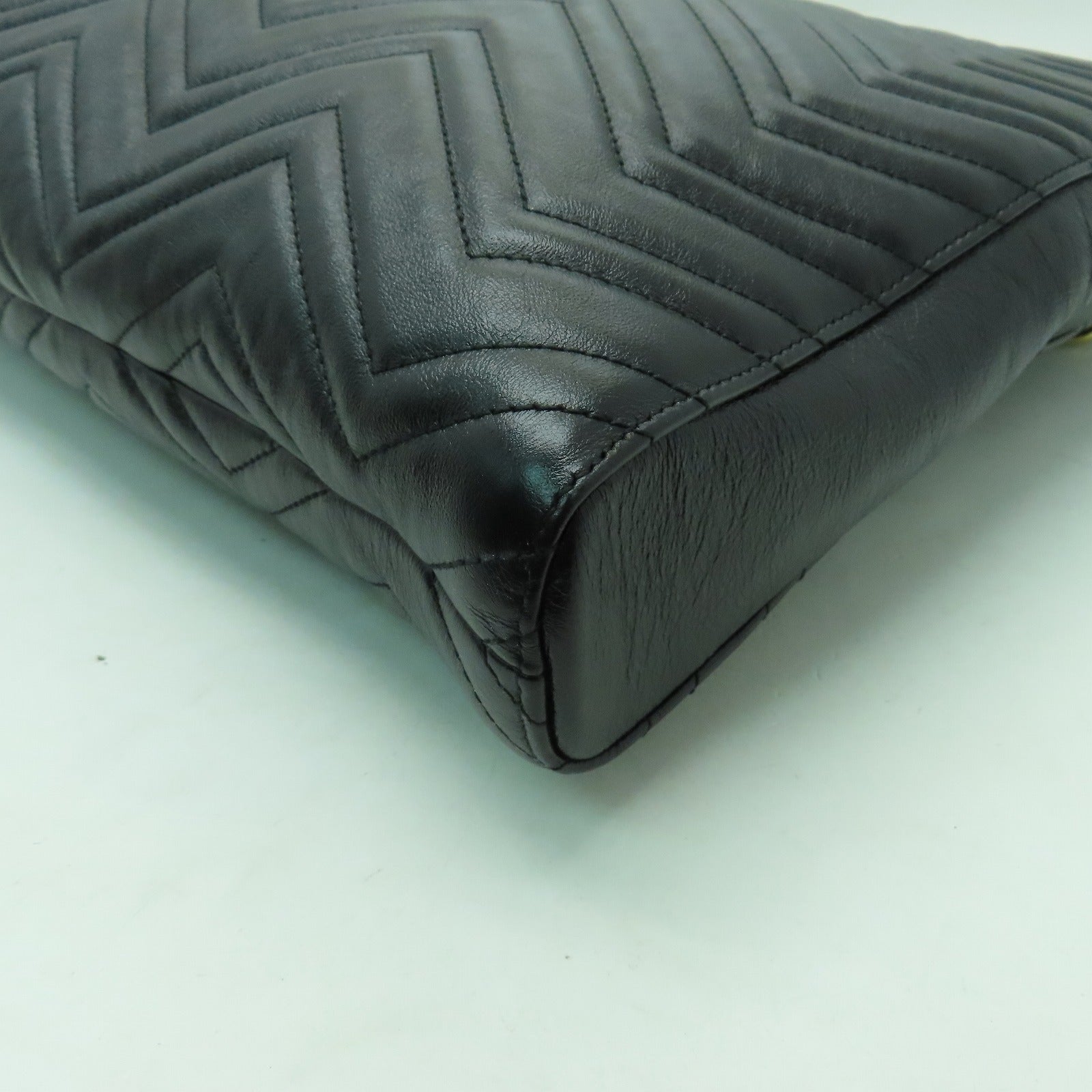GUCCI 【清倉大減價】牛皮皮革Tote Bag金扣手挽袋黑色
