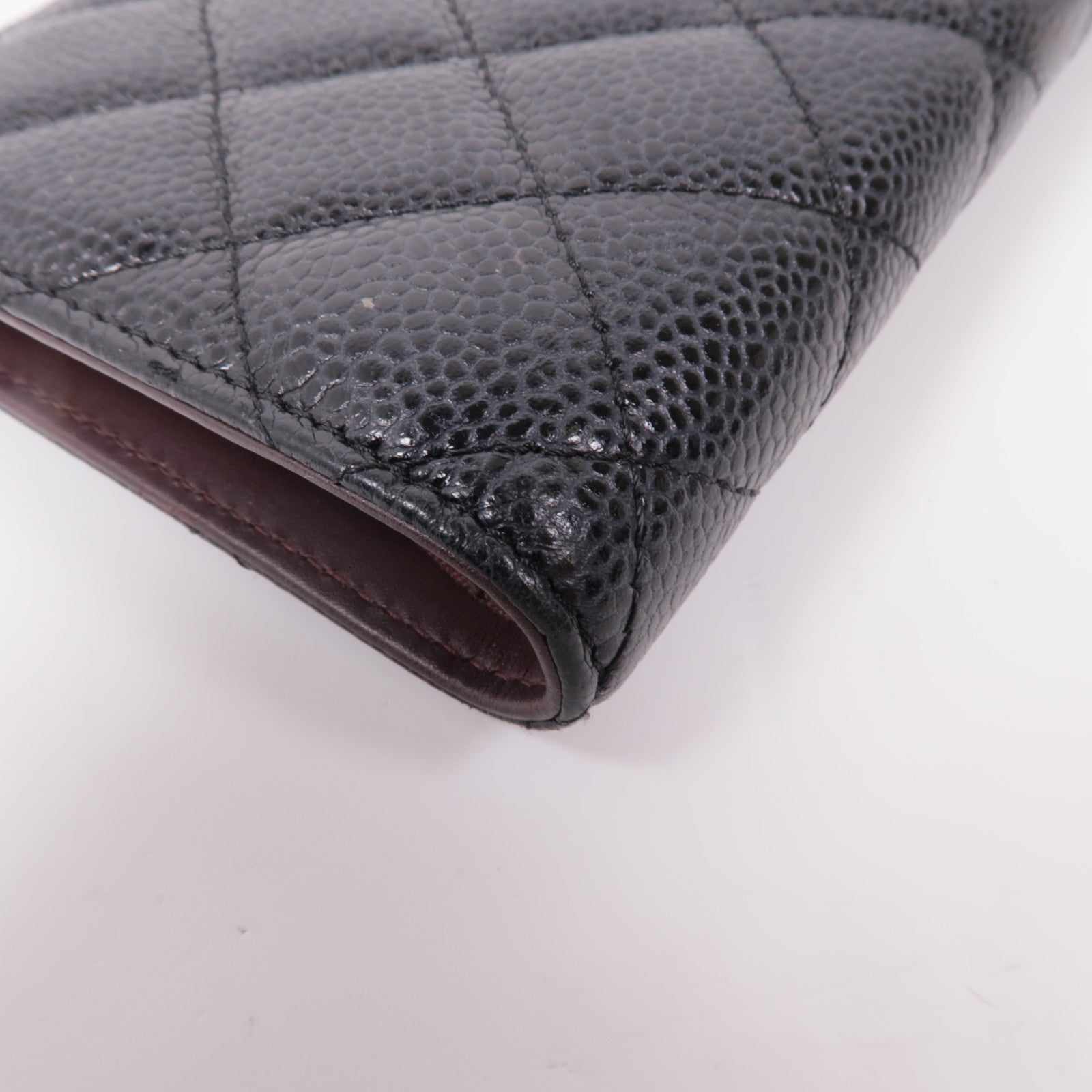 CHANEL 牛皮皮革Long Wallet銀扣長錢包