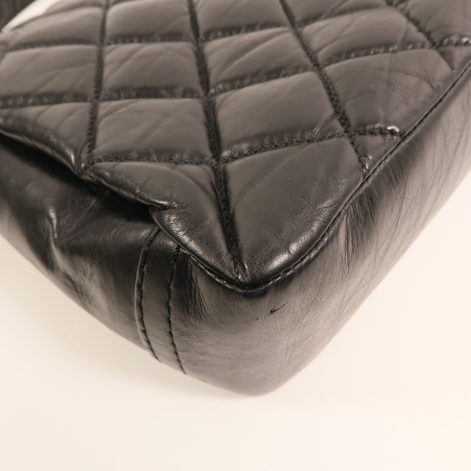 CHANEL 牛皮皮革Chain Shoulder銀扣鏈帶肩背袋