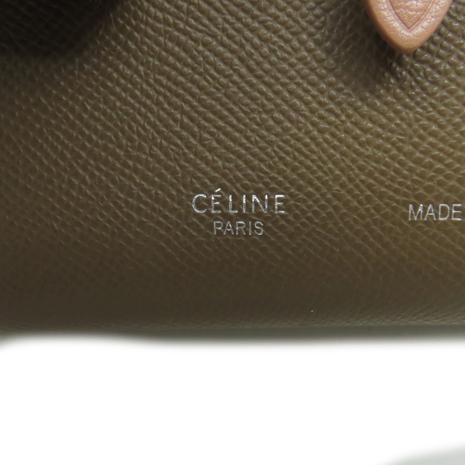 CELINE 【激減優惠】牛皮皮革Middle Wallet銀扣錢包啡色/粉紅色