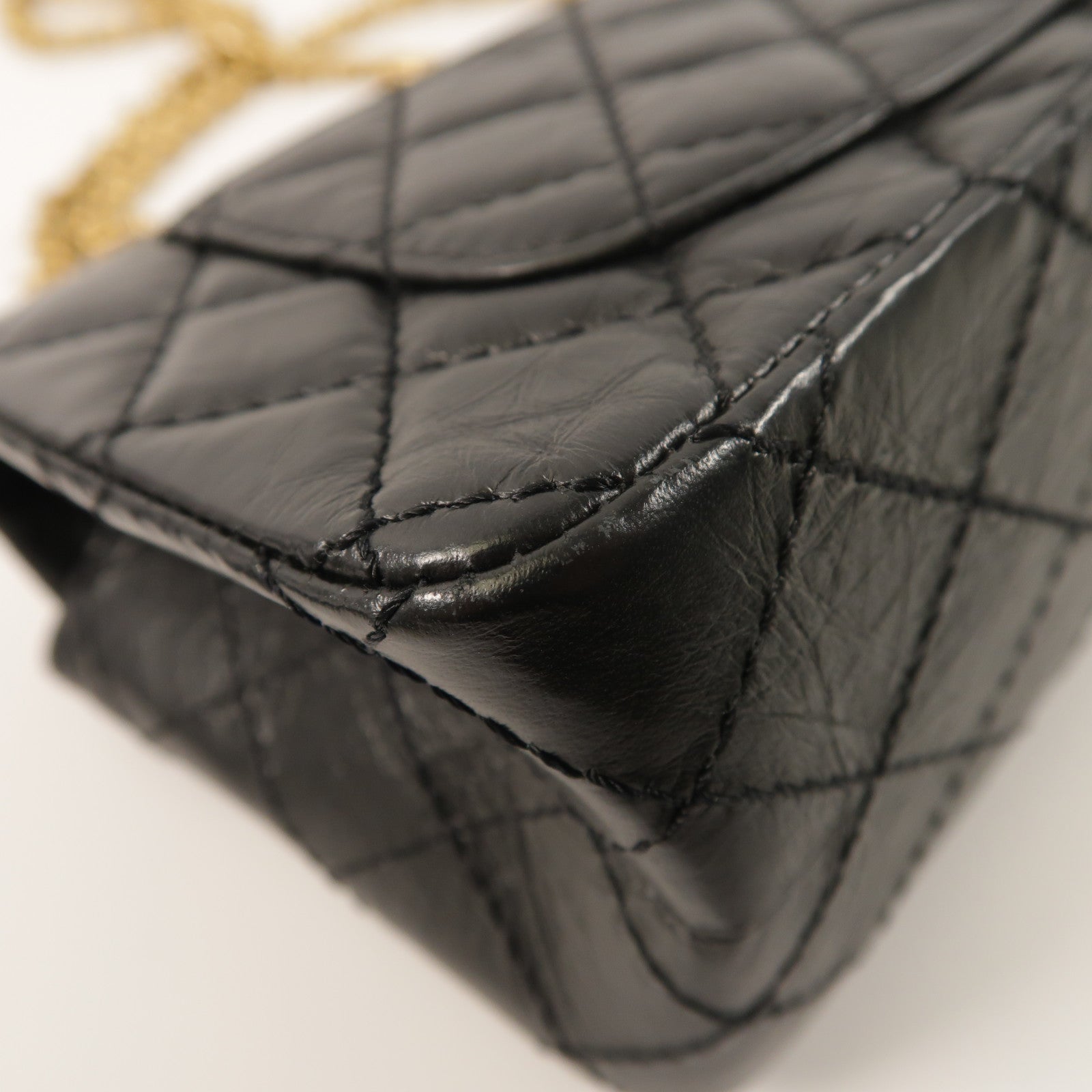 CHANEL 【激減優惠】牛皮皮革2.55 Mini金扣鏈帶肩背袋