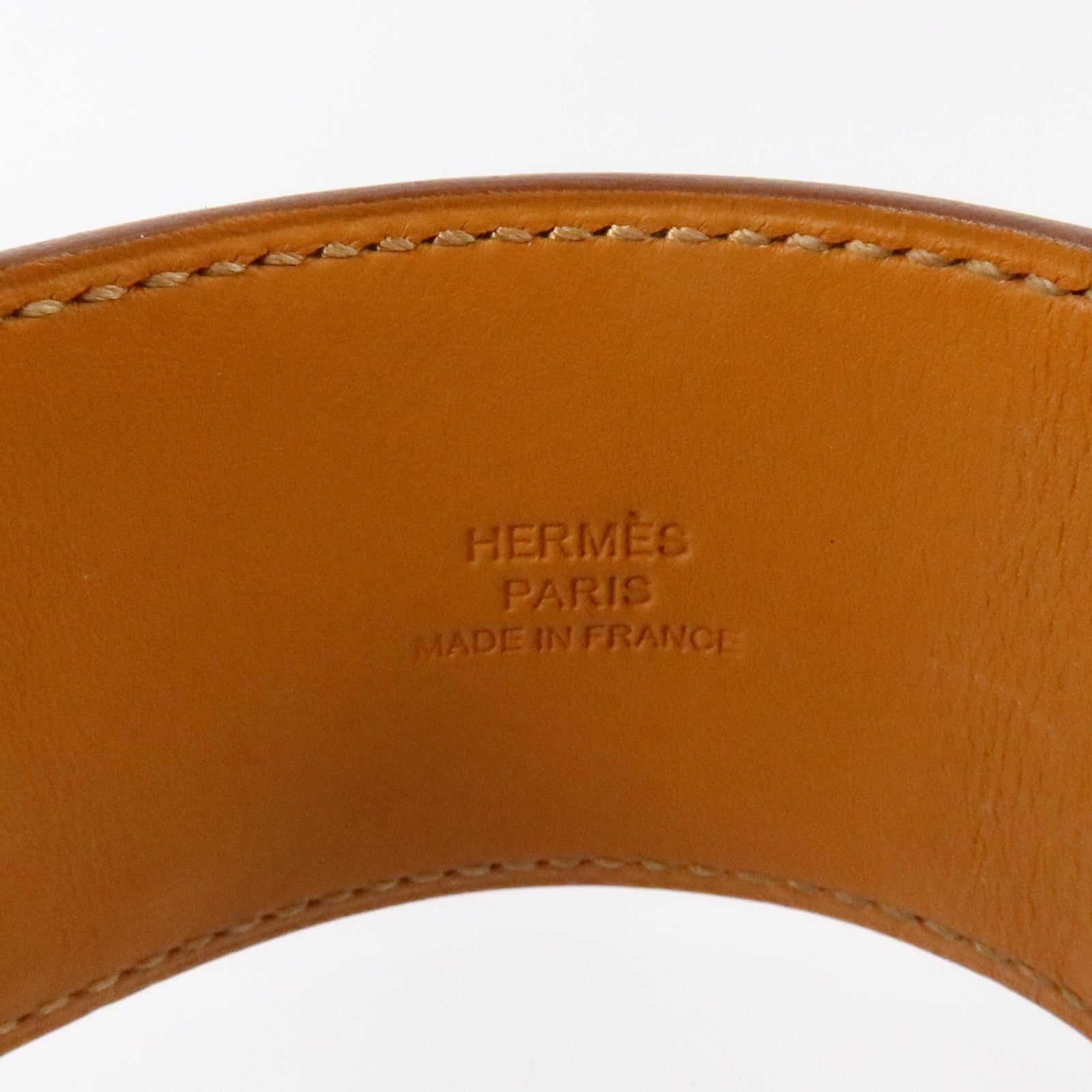 HERMES Swift皮革/金屬Collier De Chien Bracelet銀扣手鏈
