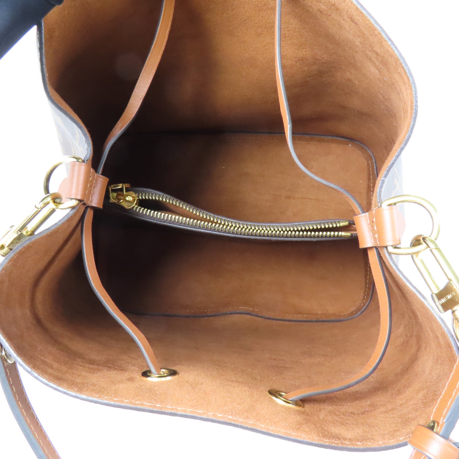 LOUIS VUITTON Monogram NeoNoe MM金扣肩背袋棕色
