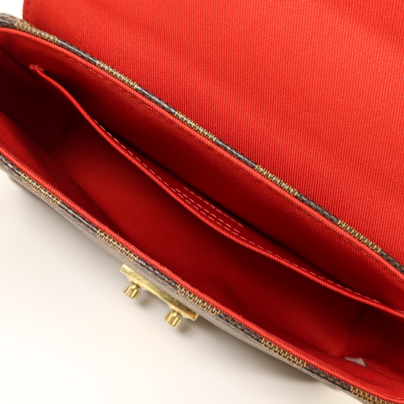 LOUIS VUITTON Damier Croisette金扣手挽肩背兩用袋